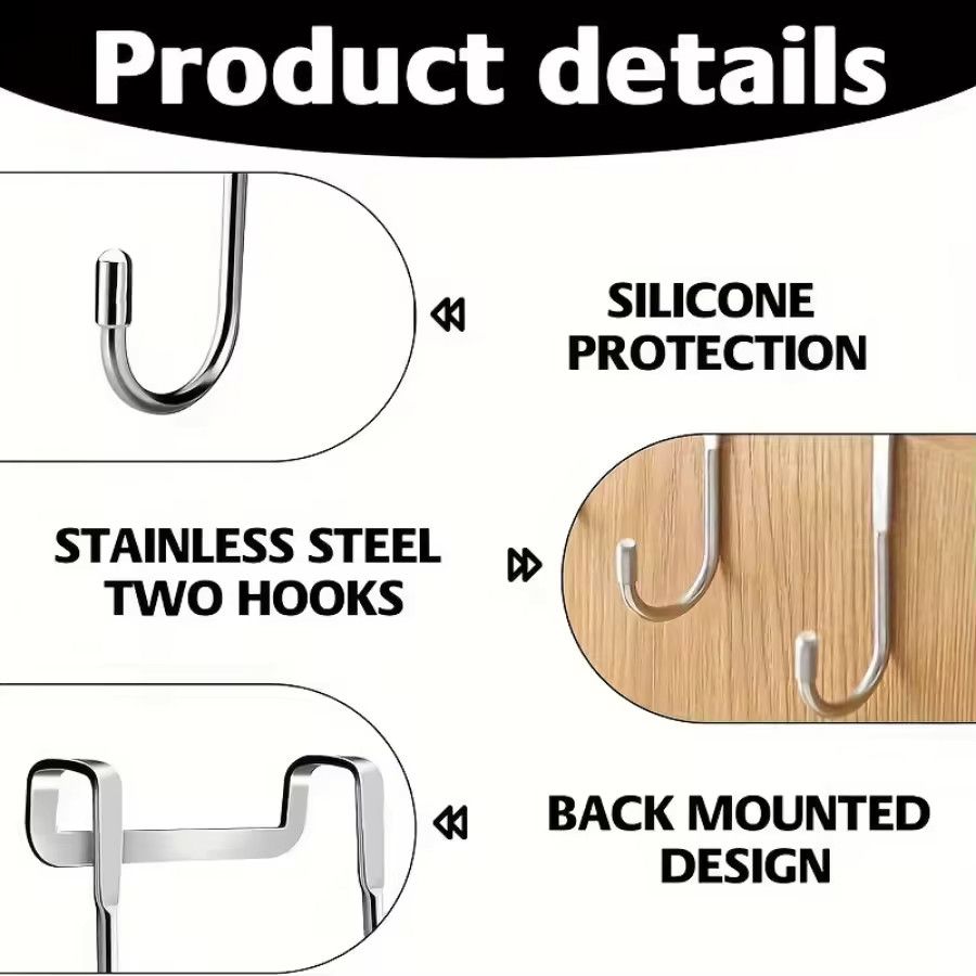 Other 1 Piece Silver Metal Seamless Hook, for Kitchens bathroom Size ONE SIZE - 6 Thumbnail