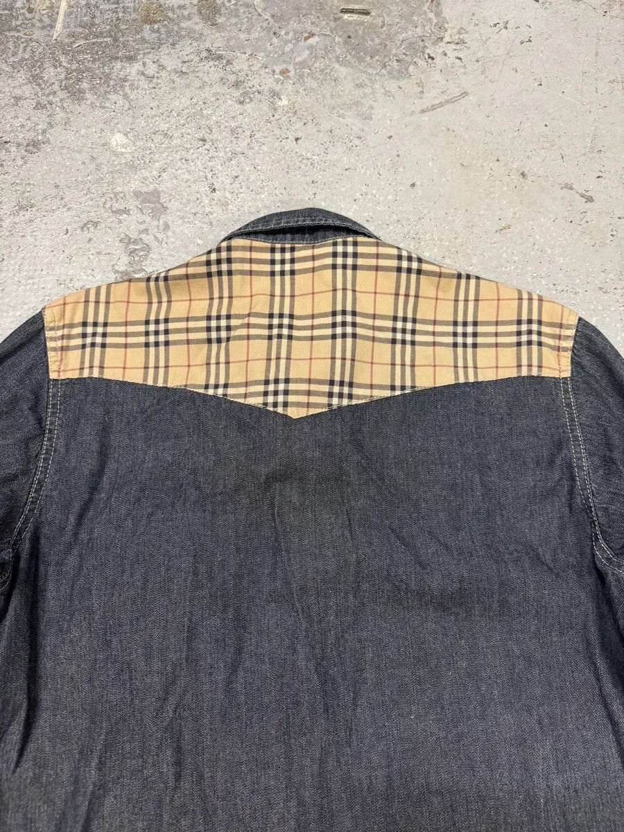 Burberry 2000s Burberry Tartan Blue Denim Shirt Size US M / EU 48-50 / 2 - 7 Thumbnail