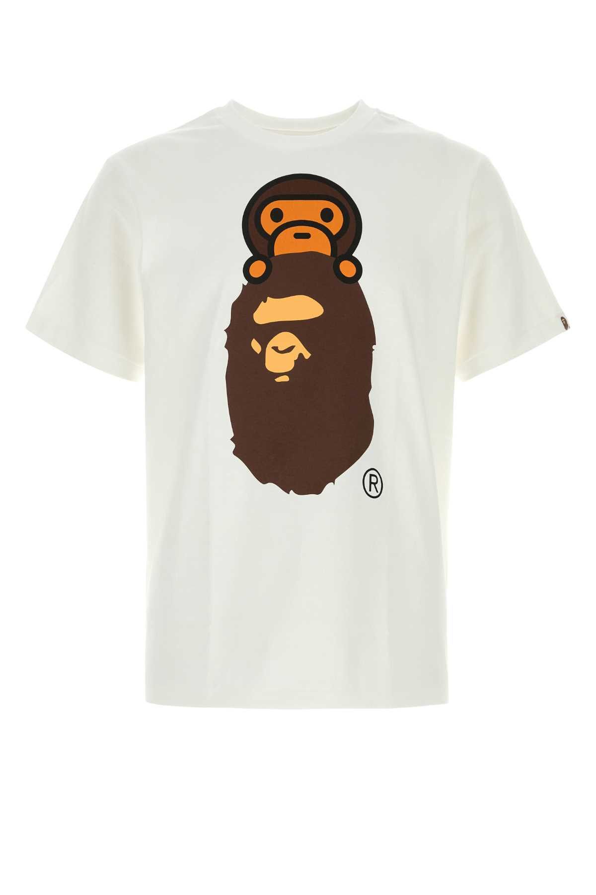 Bape White Cotton Milo On Ape Head T-Shirt Size US XL / EU 56 / 4 - 1 Thumbnail