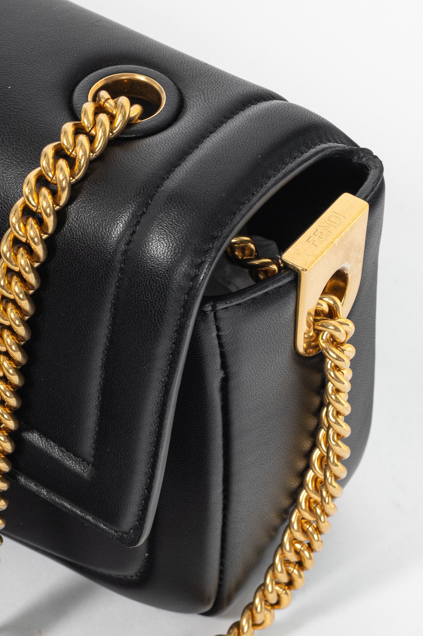 Fendi Fendi Baguette Black Nappa Leather FF Flap Bag Size ONE SIZE - 9 Thumbnail