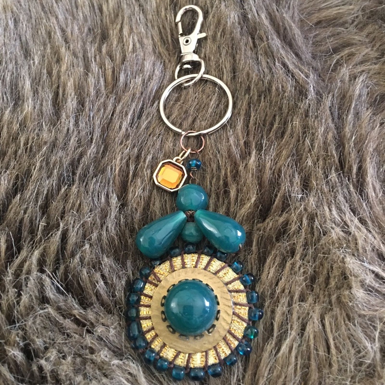 Handmade Vintage repurpose salvaged estate gem keychain Size ONE SIZE - 4 Thumbnail