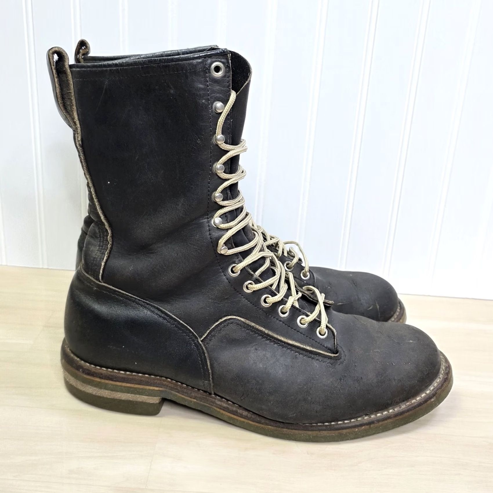 Red Wing VINTAGE Red Wing Shoes 919 Lineman Boots Shoe Leather Distressed Size 13 C Men USA Workwear Hat (?) Size US 13 / EU 46 - 2 Thumbnail