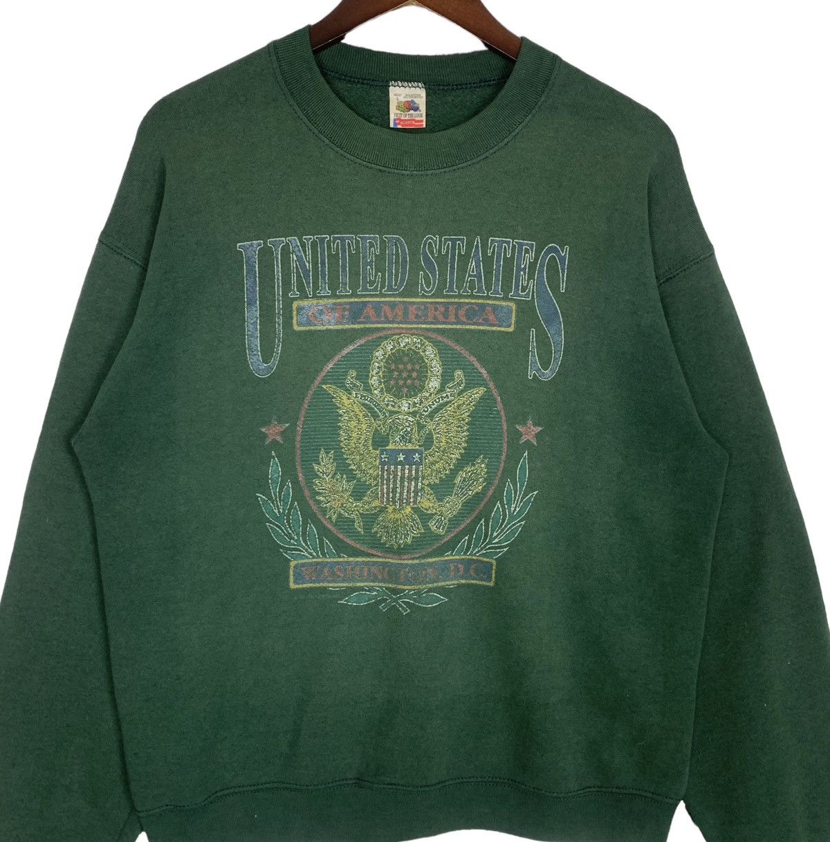 Vintage Vintage Fruit of The loom Front Logo USA Crewneck Sweatshirt Size US M / EU 48-50 / 2 - 2 Thumbnail