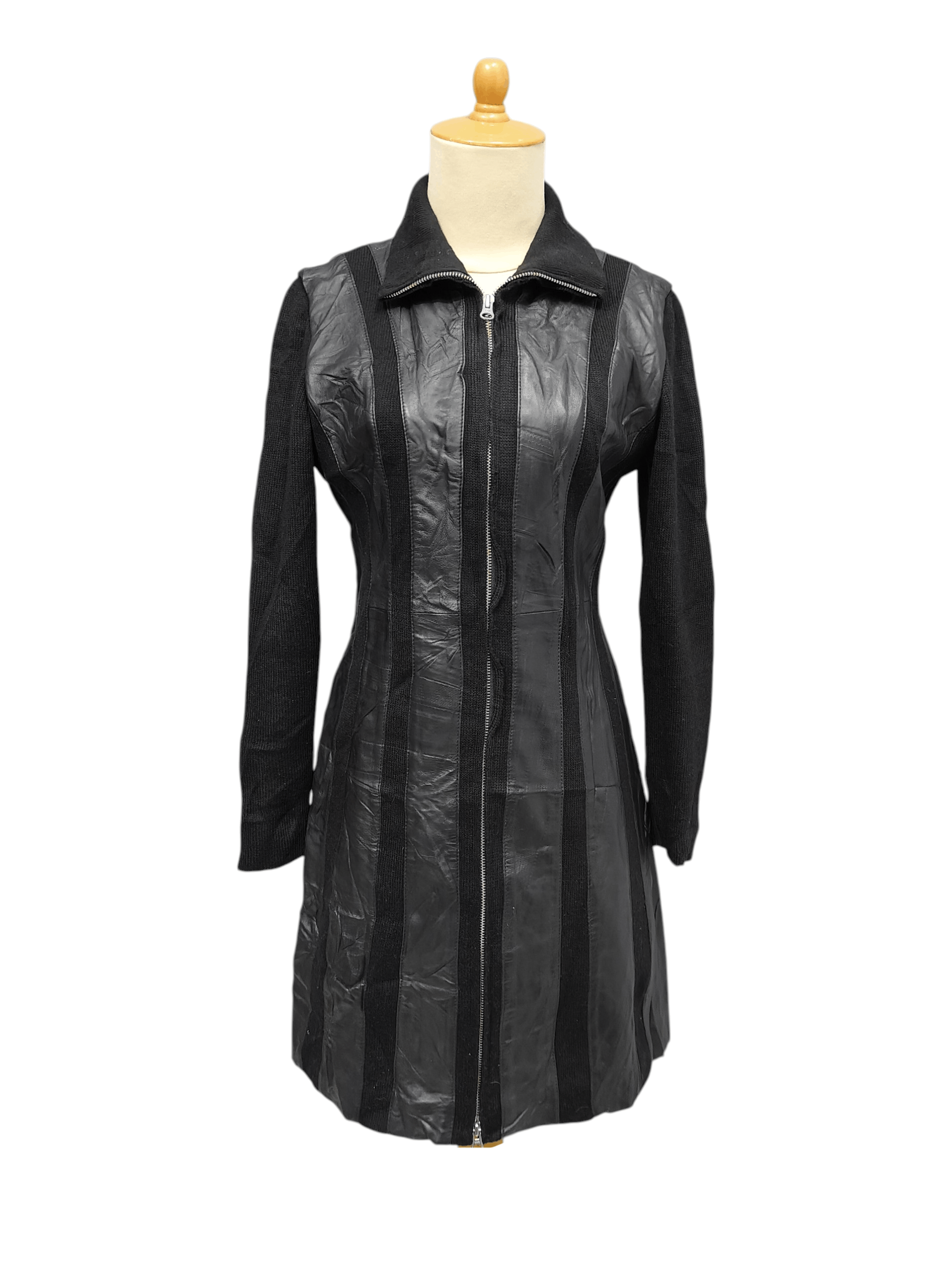 Otto 90s OTTO Collection- Hybrid Panel Lamb Leather Knit Coats Size M / US 6-8 / IT 42-44 - 1 Thumbnail