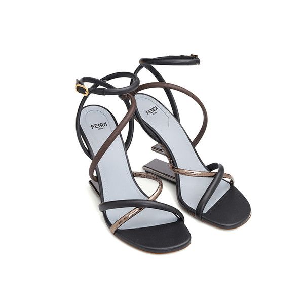 Fendi o1loc1c0824 Sandal in Black / Light Blue Size US 7 / IT 37 - 2 Thumbnail