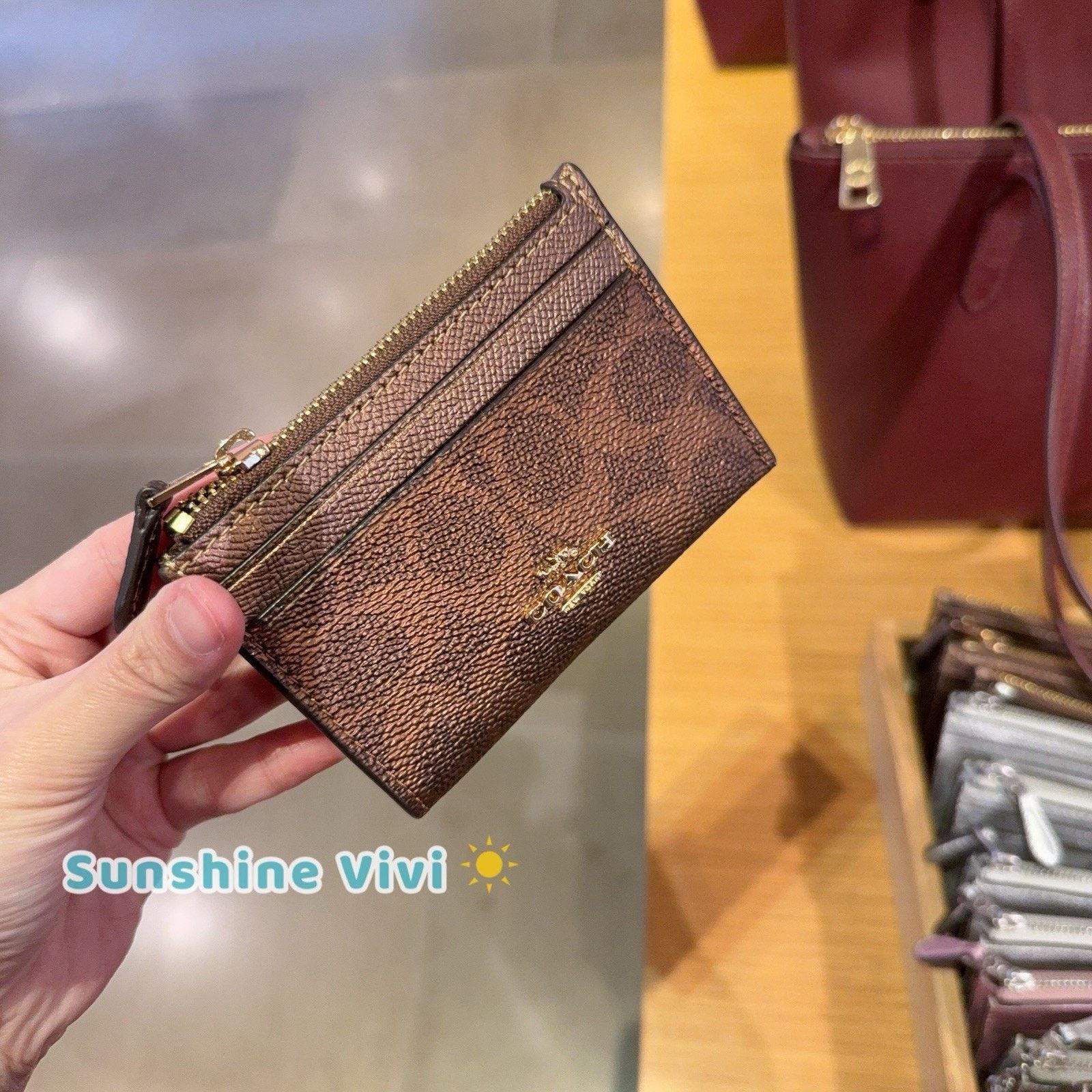 Coach NWT Coach Mini Skinny Id Case Canvas CCS50 BROWN/COPPER Size ONE SIZE - 1 Thumbnail