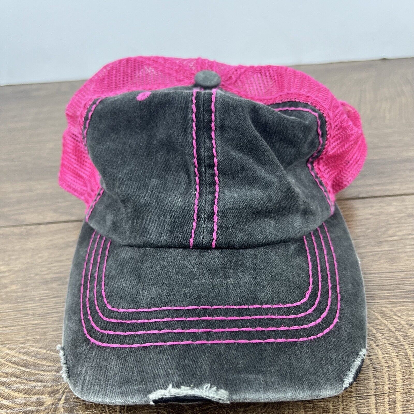 Other Plain Gray Pink Baseball Hat Gray Adjustable Hat Gray Adult Size ONE SIZE - 5 Thumbnail