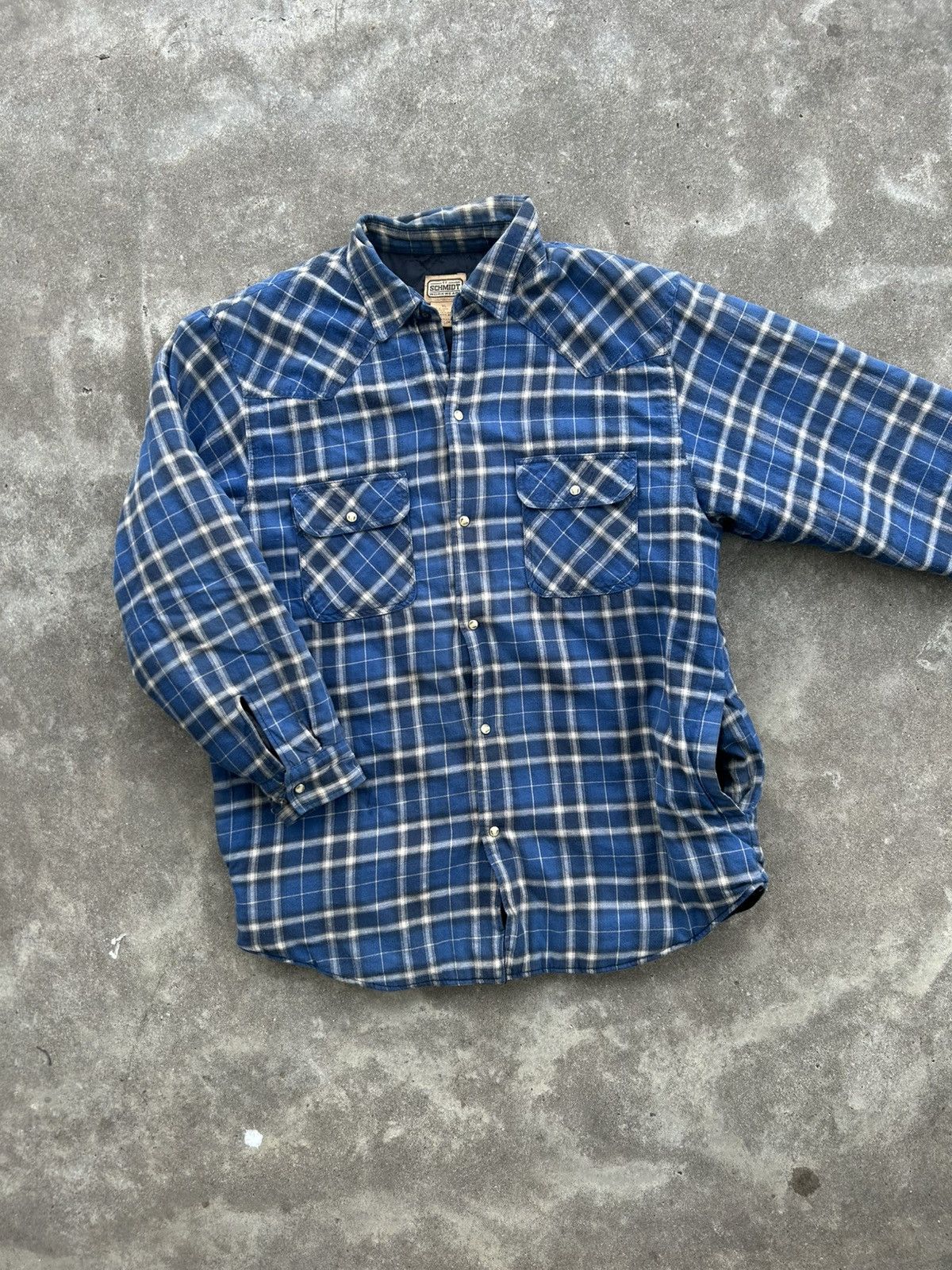 Flannel × Vintage Vintage Quilt Lined Flannel Overcoat Size US XL / EU 56 / 4 - 1 Thumbnail