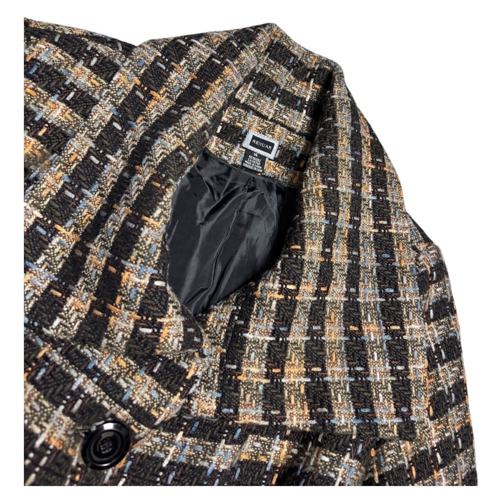 Renuar RENUAR Tweed Luxury Designer Winter Fall Jacket Coat 14 Size L / US 10 / IT 46 - 5 Thumbnail