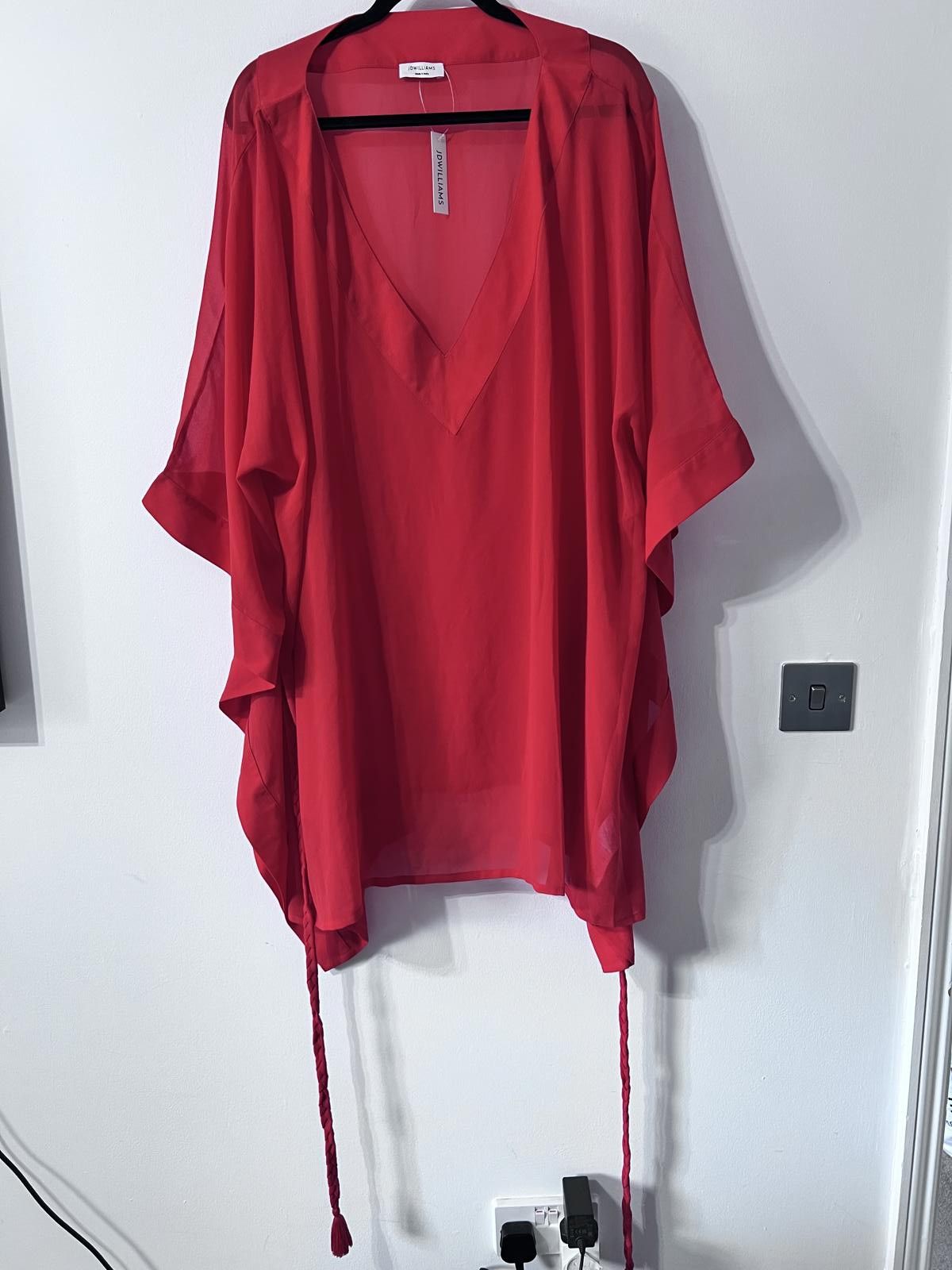 Other JD Williams Red Sheer Kaftan – UK 28/30 Size 4XL / US 24-26 - 2 Thumbnail