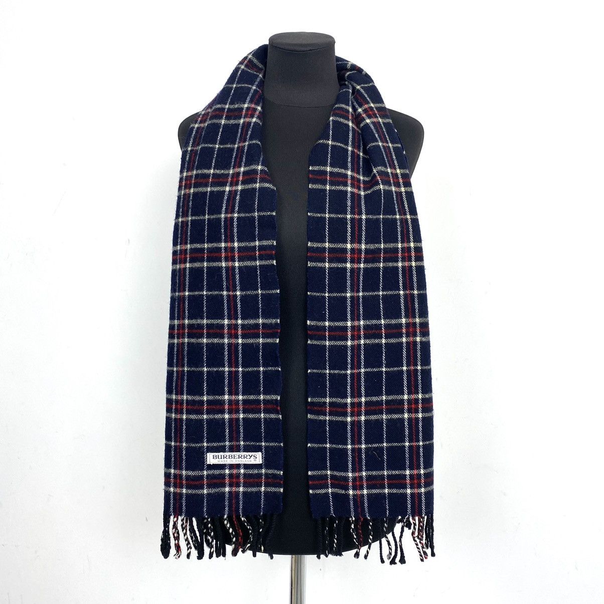 Burberrys Scarf Vintage Luxury 26x145 90’s Made in England.