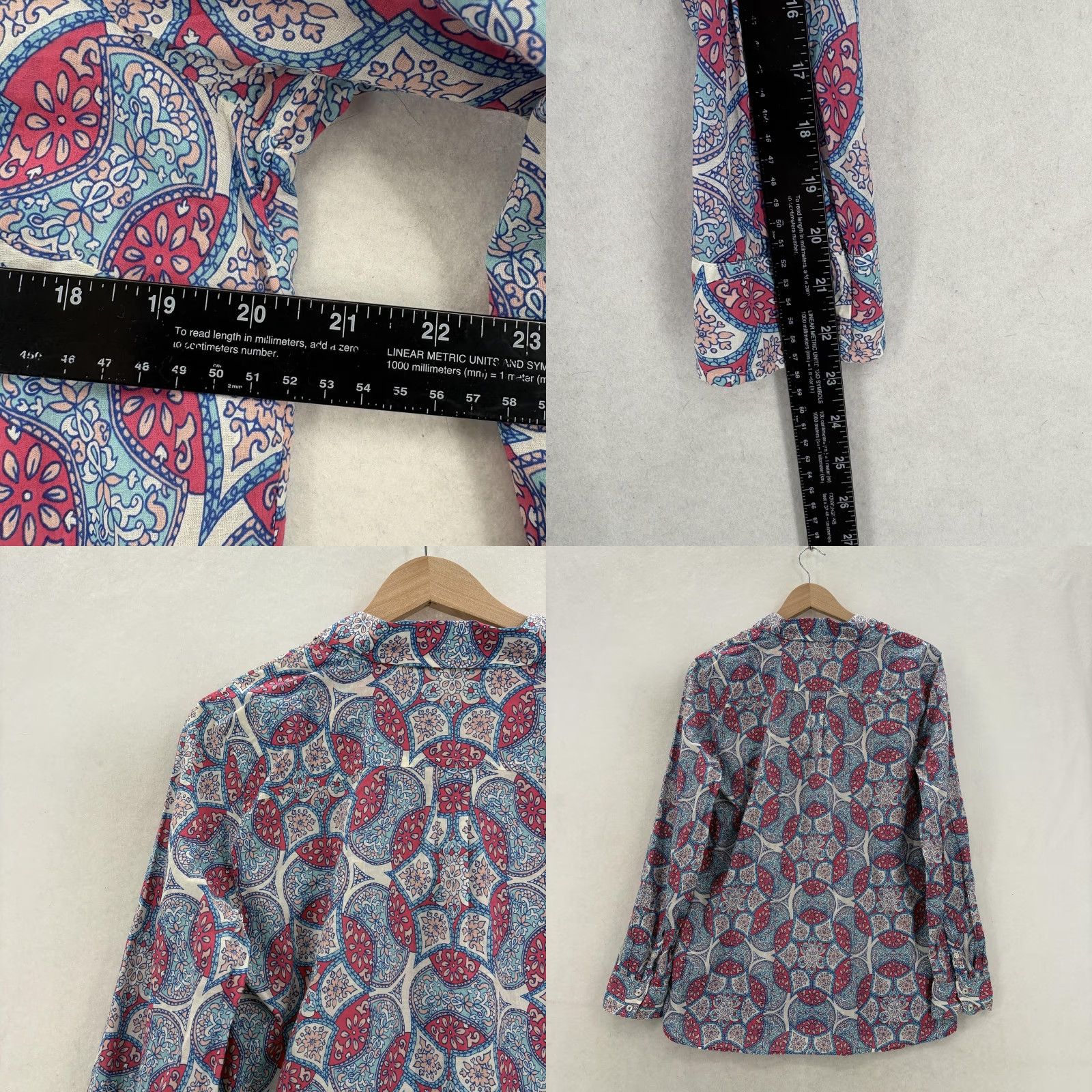 Talbots Talbots Shirt Womens M Multicolor Paisley Button-Up Long Sleeve NWT Boho Casual Size M / US 6-8 / IT 42-44 - 8 Thumbnail