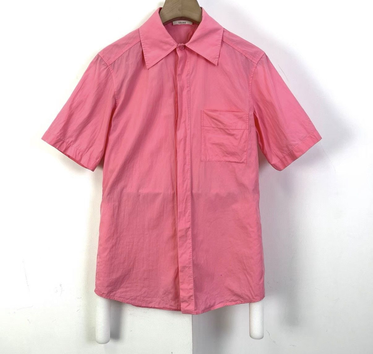 Celine Celine Pink Short Sleeve Shirt K12 Size XS / US 0-2 / IT 36-38 - 1 Thumbnail