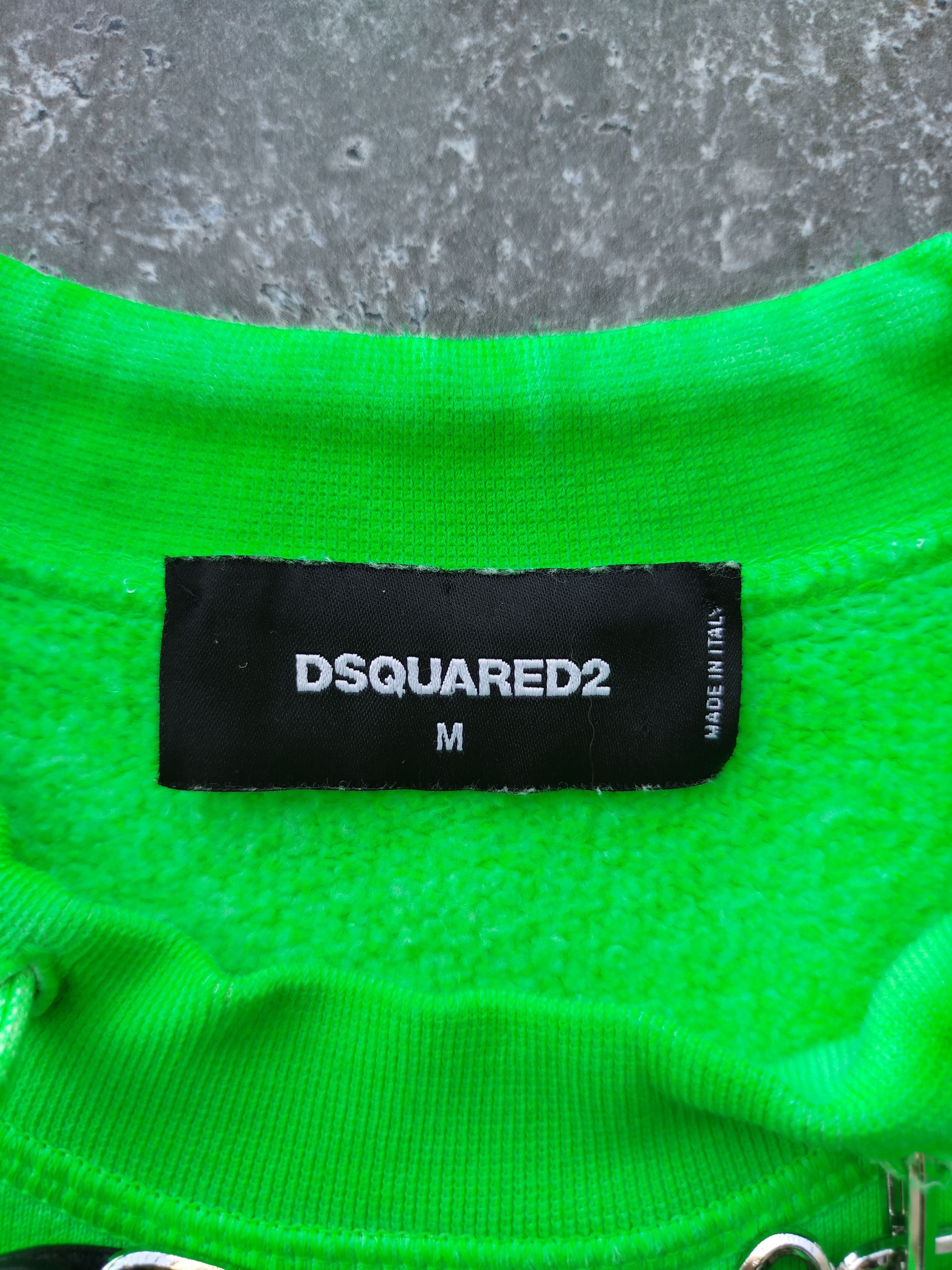 Dsquared2 Sweatshirt Neon Green Crew Neck Logo Chain Cotton Size M Size M / US 6-8 / IT 42-44 - 14 Thumbnail