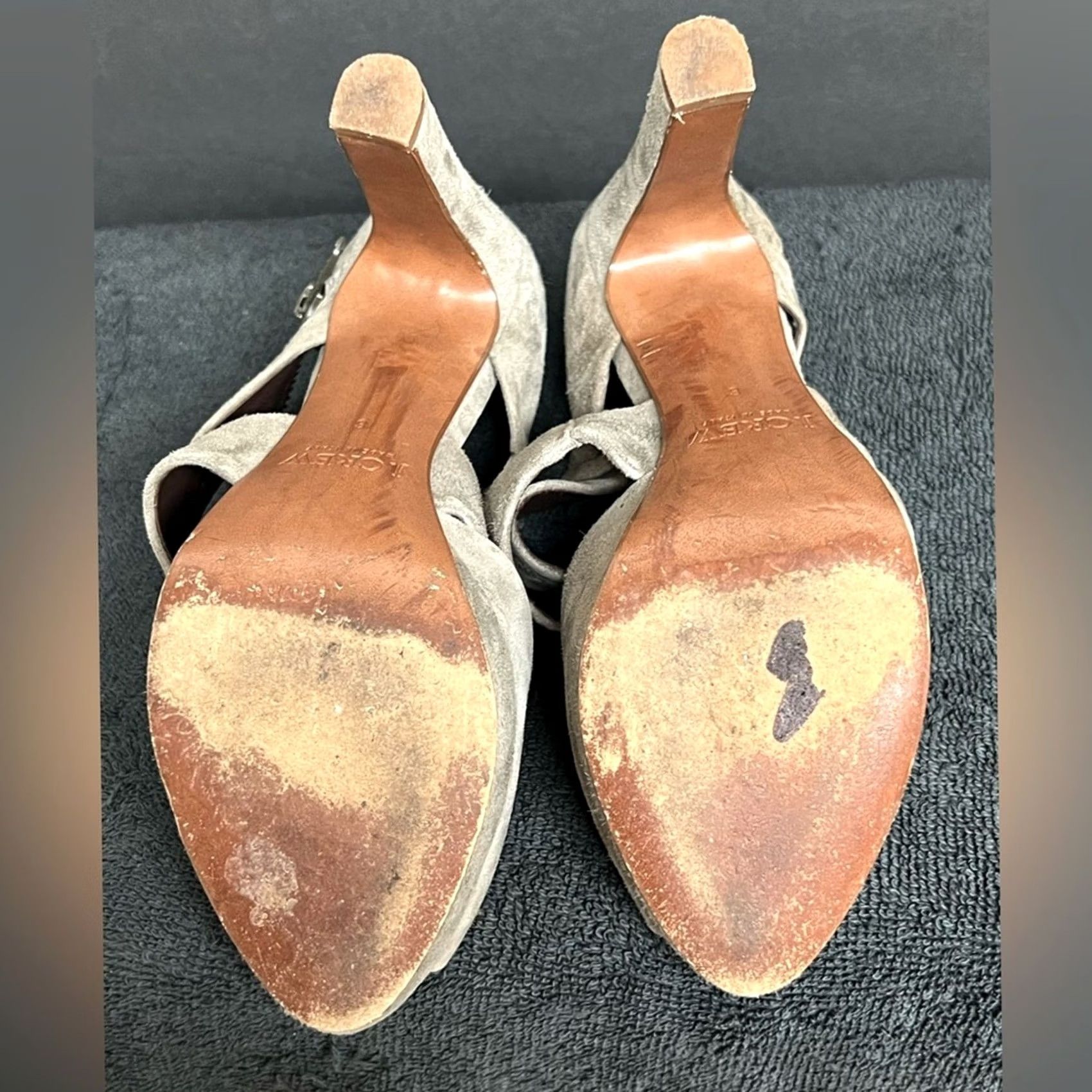 J.Crew J. Crew Strappy Platform Heels Sz. 6 Gray Taupe Suede Leather ITALY Women Shoes Size US 6 / IT 36 - 6 Thumbnail