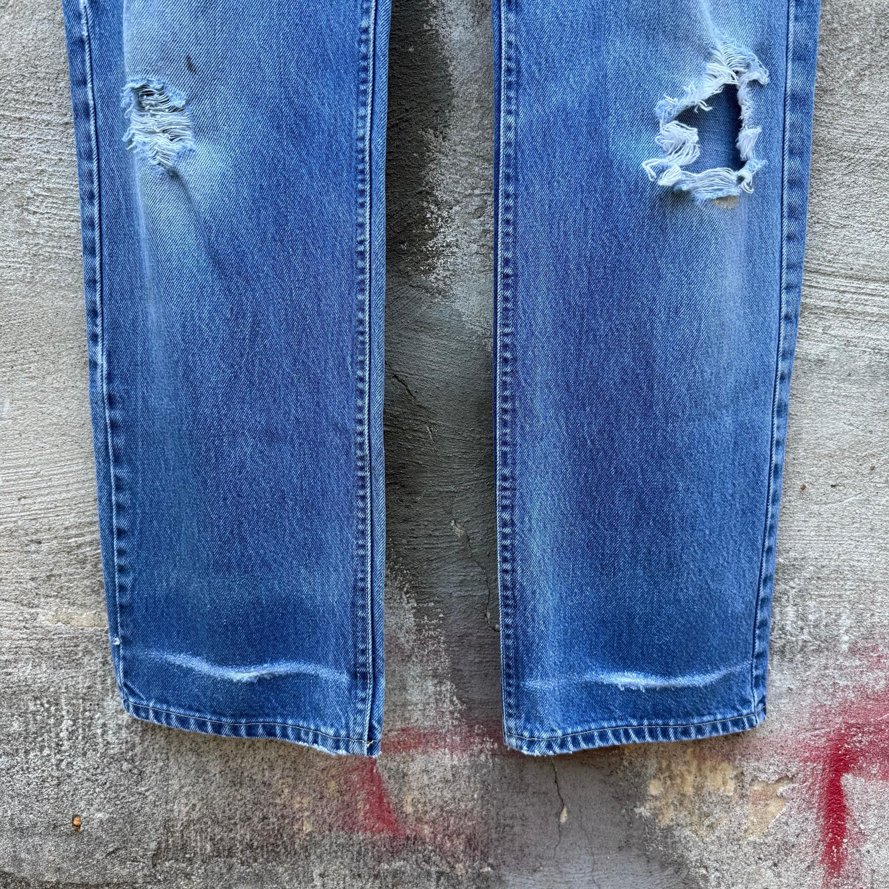 Lee 80's Lee Riders Thrashed & Repaired Denim Jeans Size US 30 / EU 46 - 12 Thumbnail