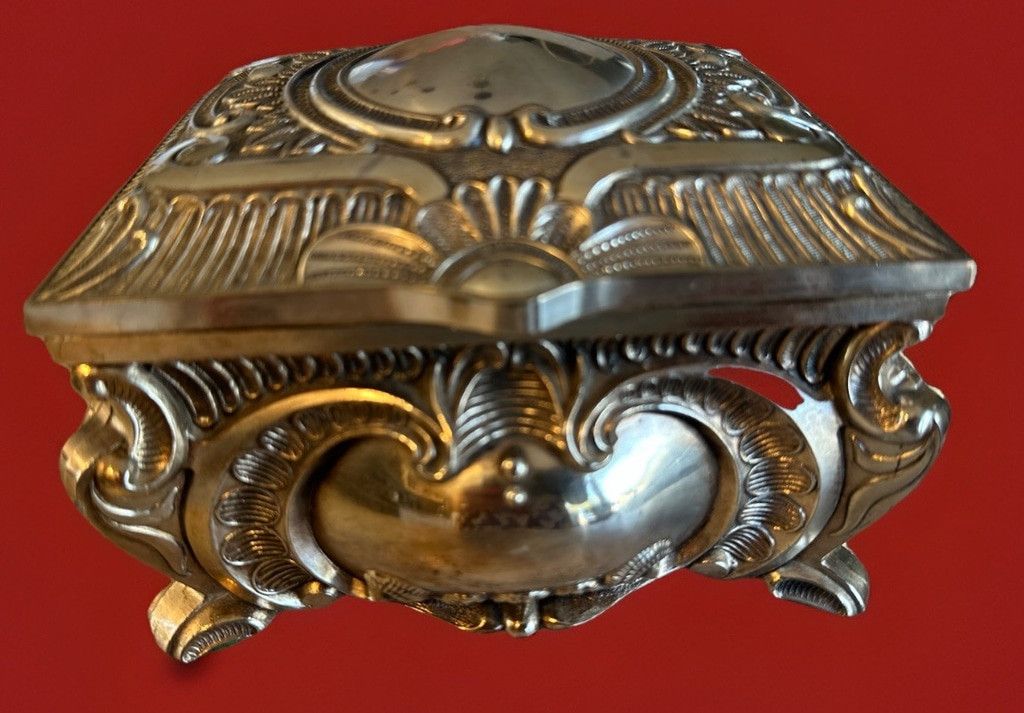 The Unbranded Brand Vintage Art Nouveau Silverplate Victorian Ornate 6” Jewely B Size ONE SIZE - 3 Thumbnail