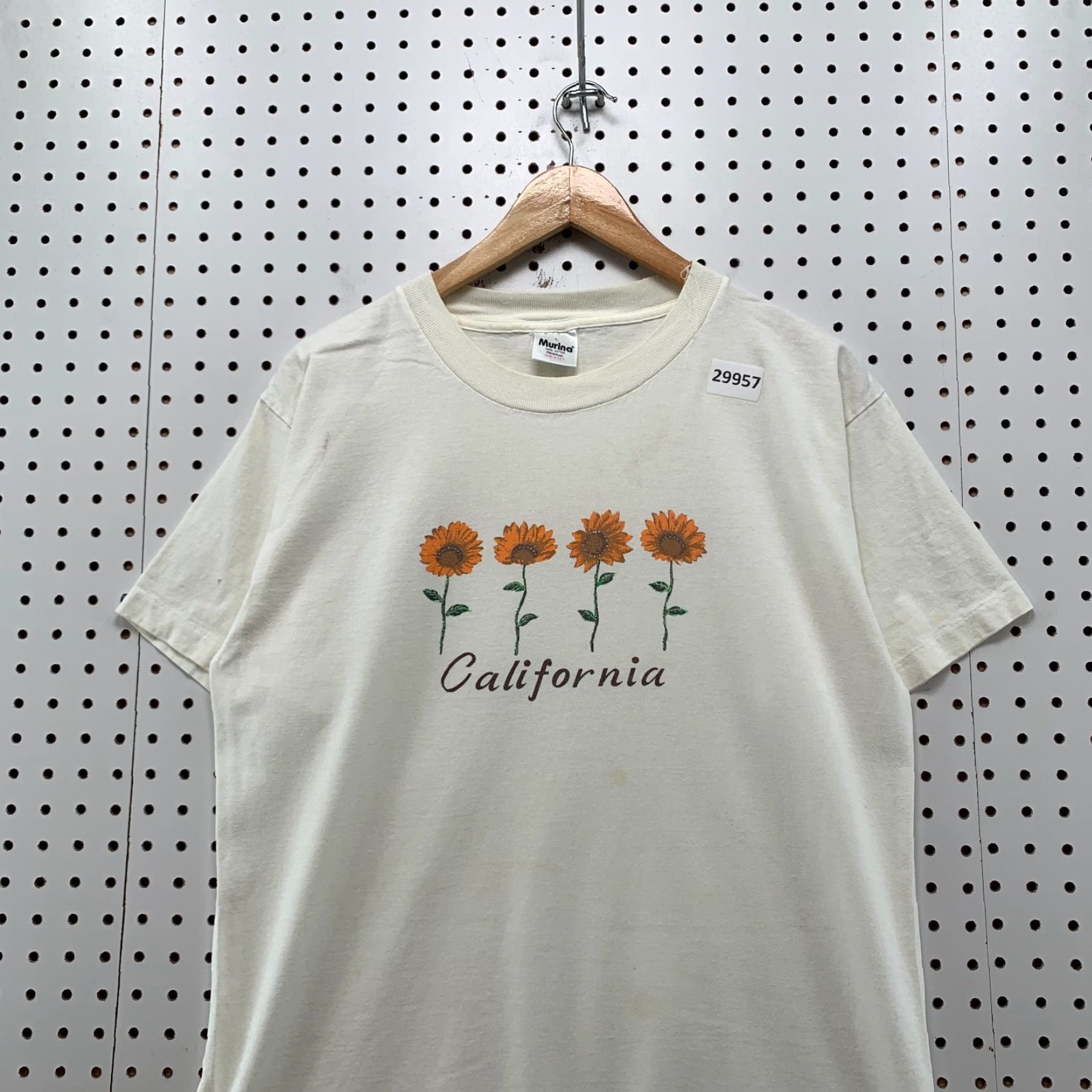 Sunflower Vintage 90s California Sunflower Shirt Mens Large White Single Stitch USA 21x29 Murina T-Shirt Size US L / EU 52-54 / 3 - 2 Thumbnail