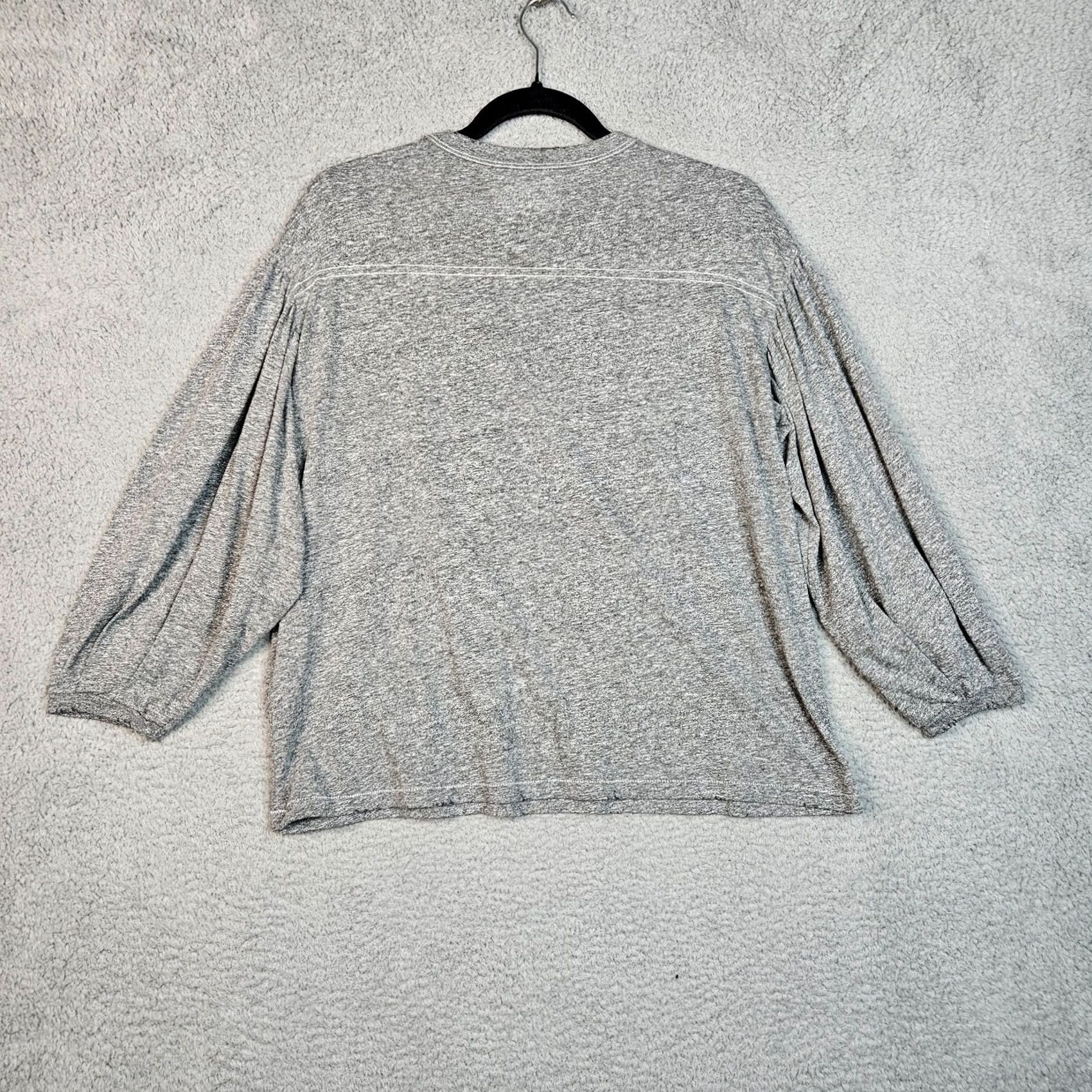 THE GREAT The Great Women’s T-Shirt Long Sleeve Gray Size 0 Regular Fit Casual Basic Cotton Blend Polyester Rayon Check Pictures Size XS / US 0-2 / IT 36-38 - 5 Thumbnail