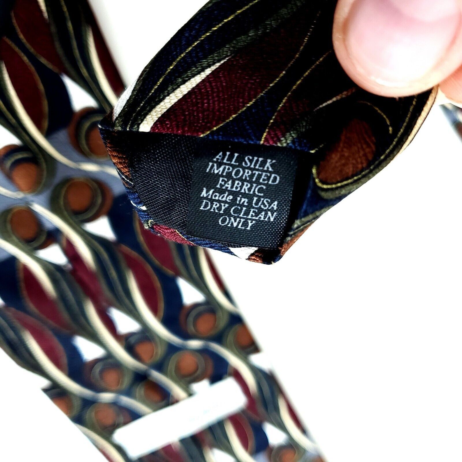 Designer Martin Wong XL Multi-Colored Abstract Long Wide Silk Tie Size ONE SIZE - 4 Thumbnail