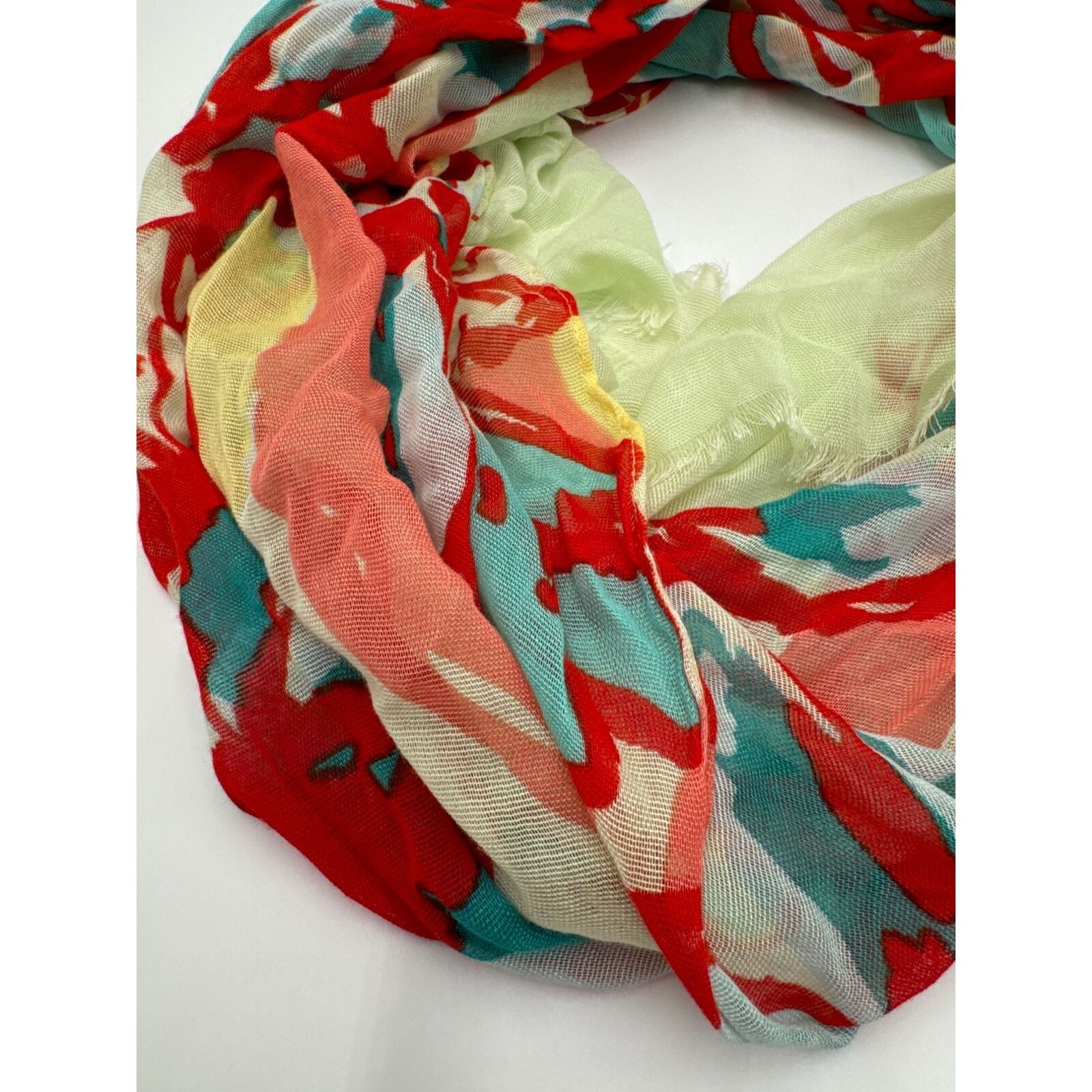 Other Collection eighteen soft fringe Scarf Colorful Floral Size ONE SIZE - 2 Thumbnail