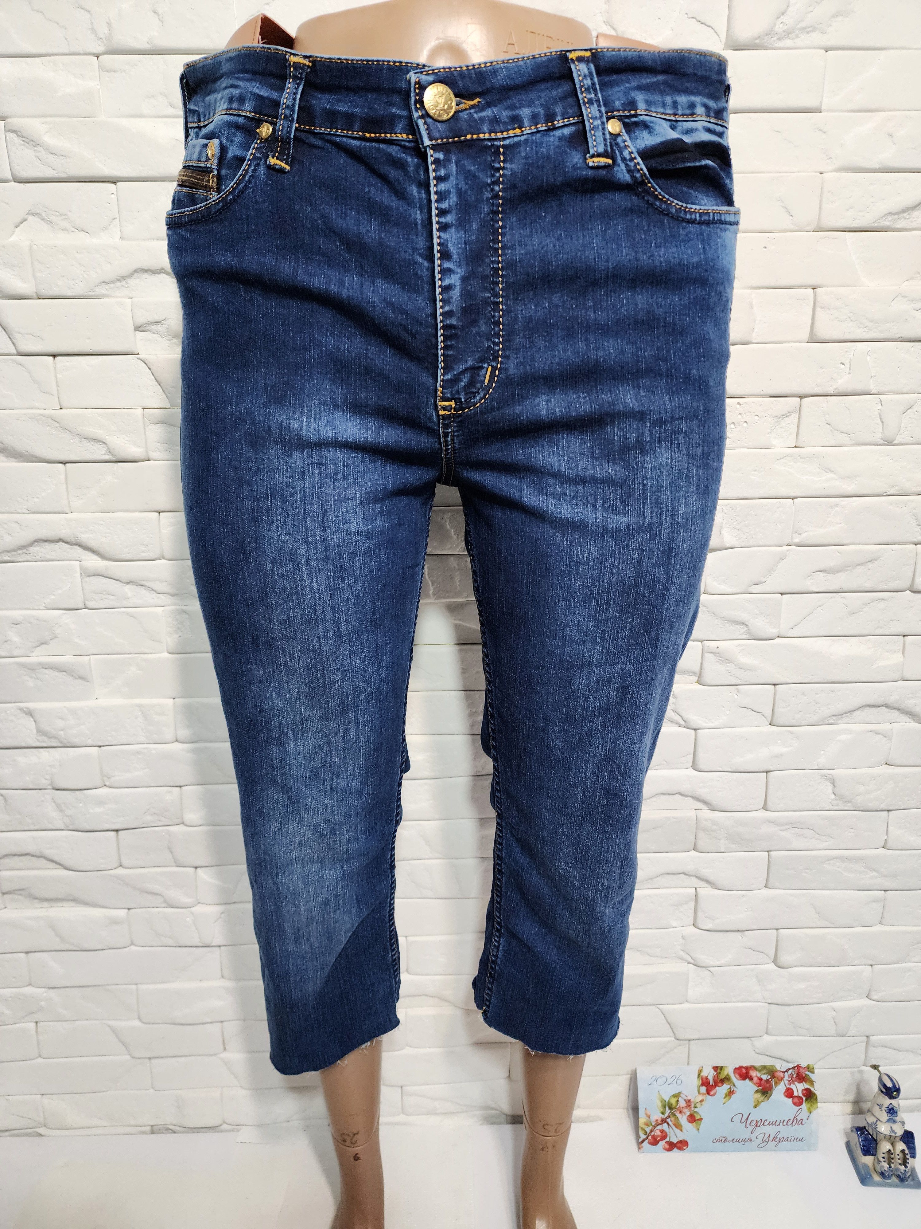 Denime Blue Denim Jeans Mens: Slim Fit Stretch Fabric, Mid-Rise Size US 35 - 1 Thumbnail