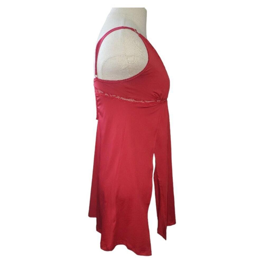 Designer CT1562 Maraple Red Lace Baby Doll Chemise with Slits S/M Size ONE SIZE - 5 Thumbnail