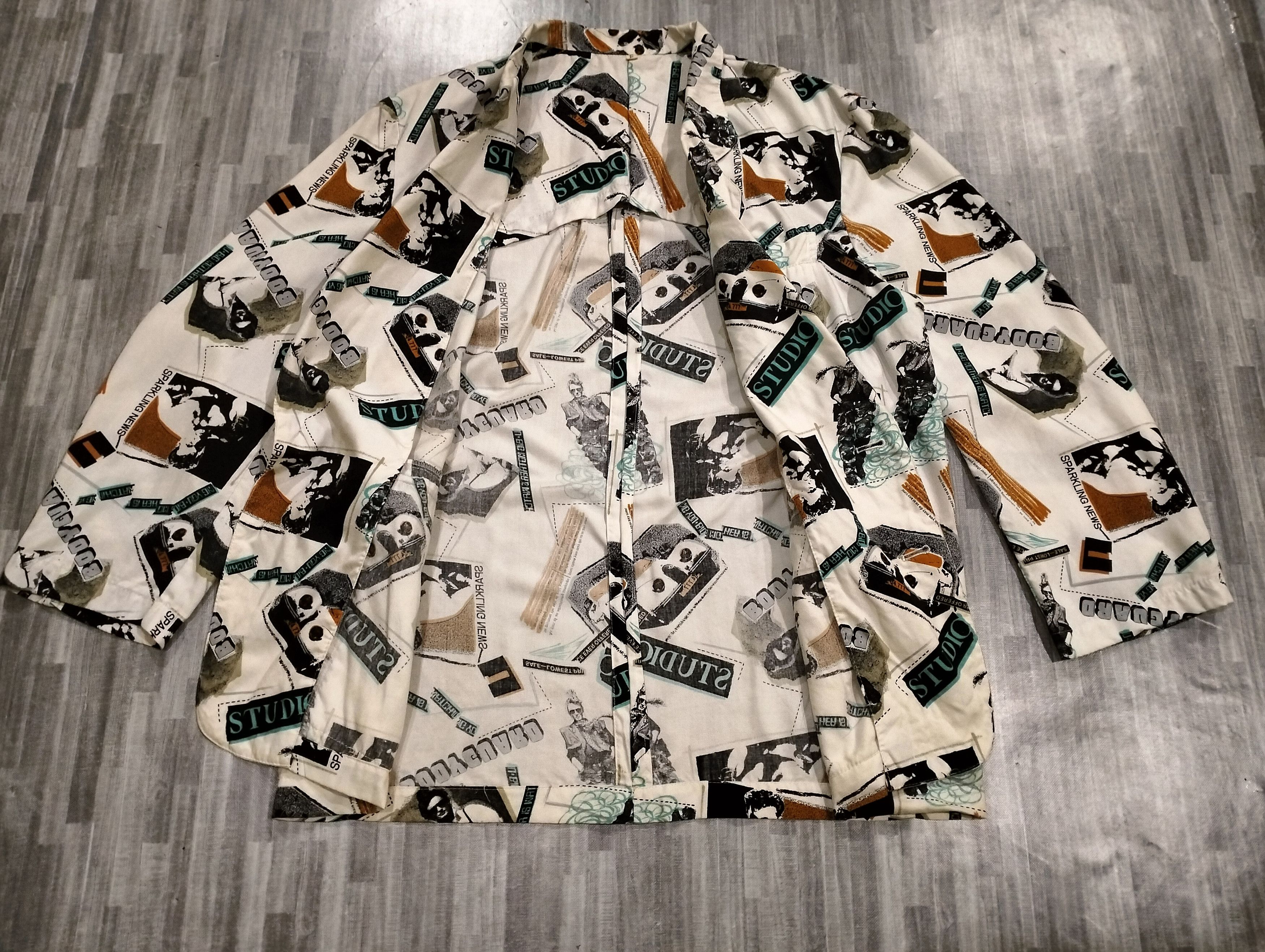 If Six Was Nine Japanese Brand Studio Bodyguard Full Print Blazer Jacket Size US L / EU 52-54 / 3 - 3 Thumbnail