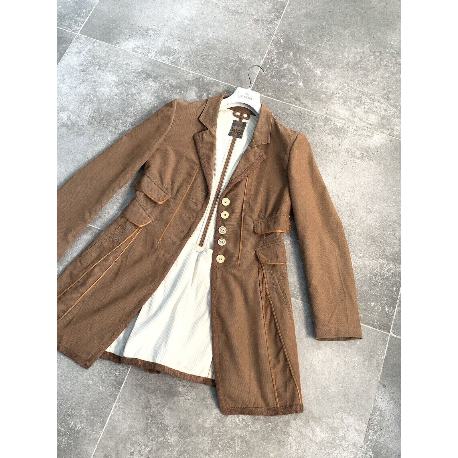 Designer × Marithe + Francois Girbaud MARITHE FRANCOIS GIRBAUD Corduroy Trench Coat UK 10 EU 38 SM Size M / US 6-8 / IT 42-44 - 2 Thumbnail