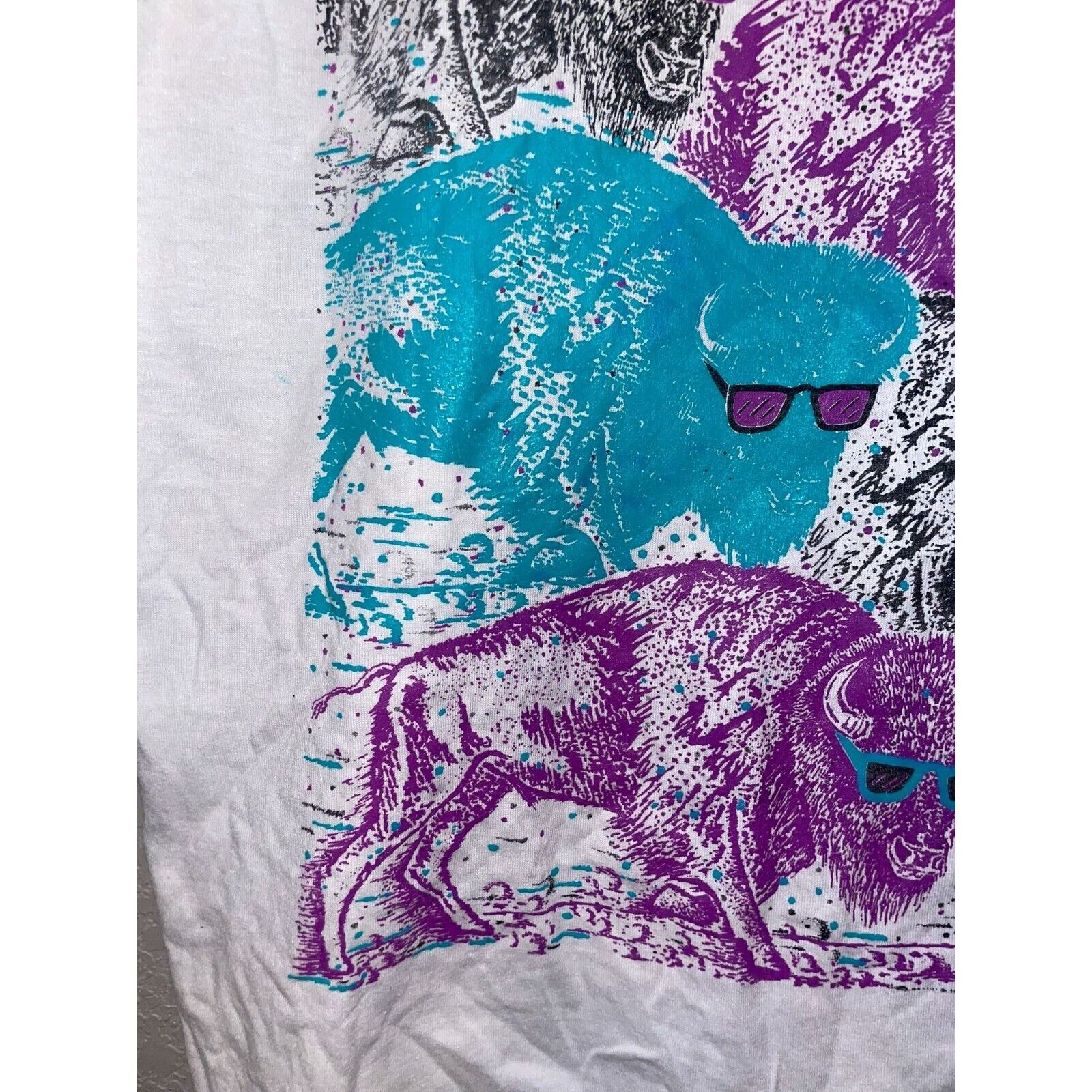 Jerzees Vintage Big Sky Shirt Badlands Buffalo Tee Test Print 90s M Size US M / EU 48-50 / 2 - 10 Thumbnail