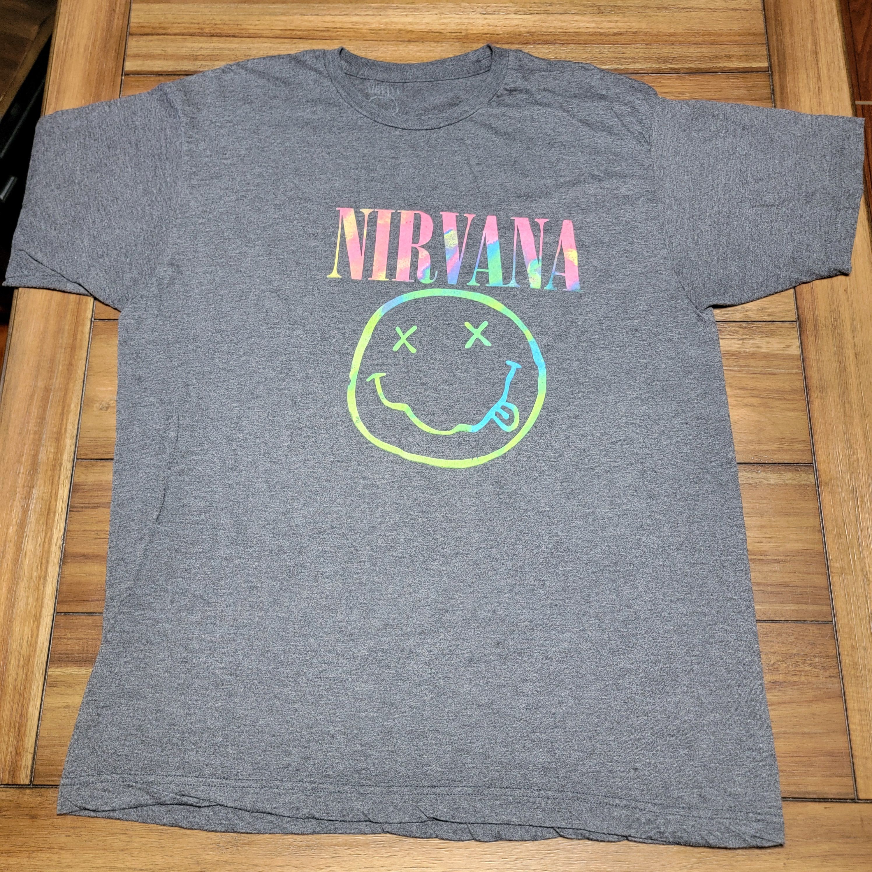 Nirvana Nirvana SS Dark Grey Tee Rainbow Logo - Size 2XL Size US XXL / EU 58 / 5 - 1 Thumbnail