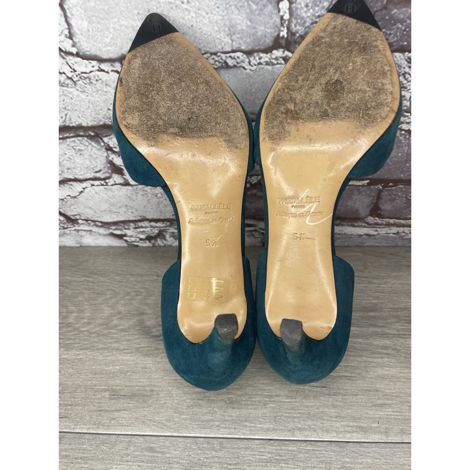 Other Parallele Blue Suede Leather Pointed Toe Stilettos Heels Wom Size US 7.5 / IT 37.5 - 9 Thumbnail