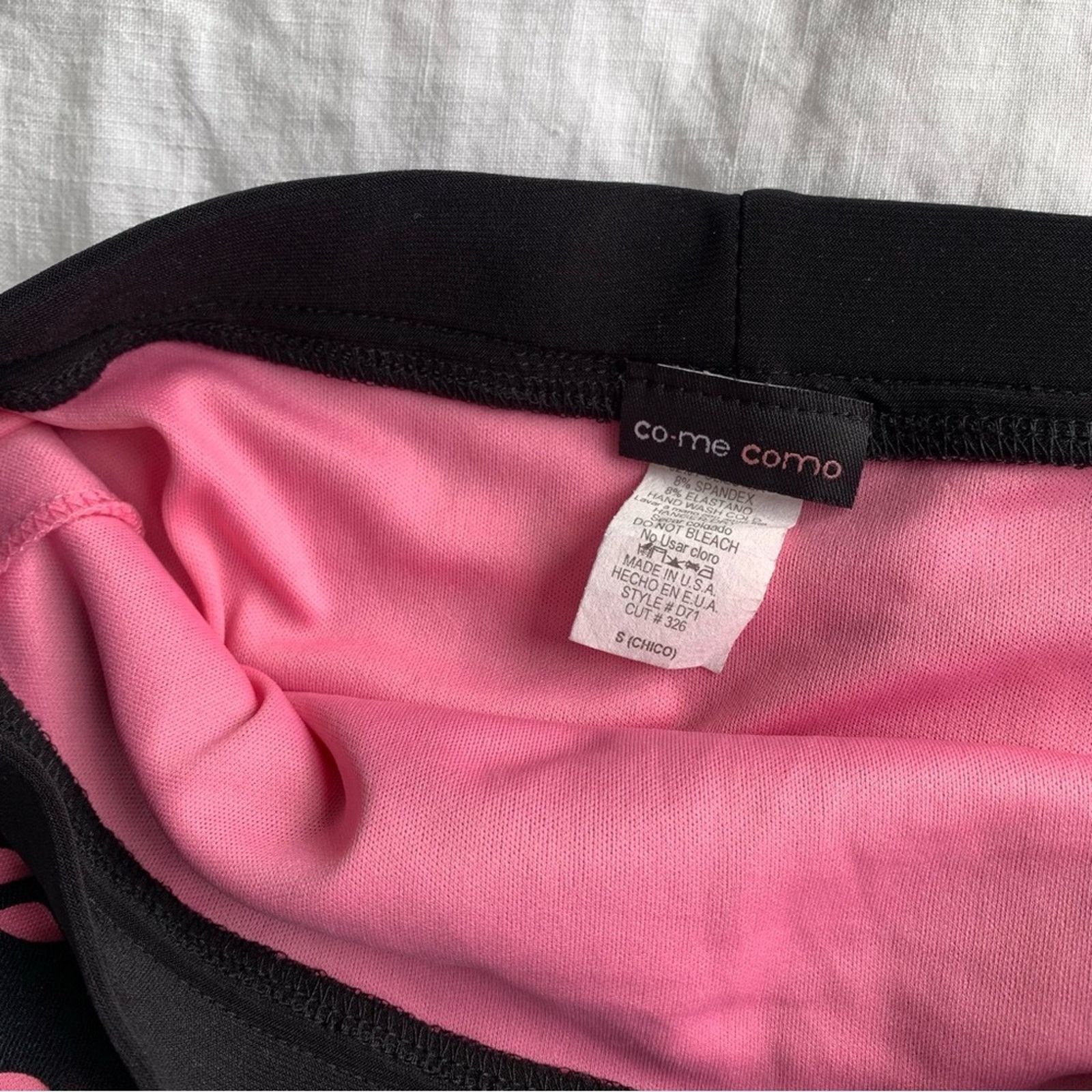 Vintage Vintage Come Como Pink Black Ruffle Tube Top Mini Dress Size S / US 4 / IT 40 - 5 Thumbnail