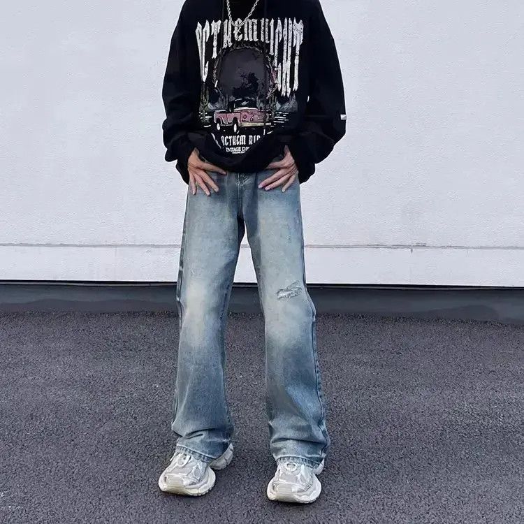 Japanese Brand Retro washed distressed jeans Size US 32 / EU 48 - 3 Thumbnail