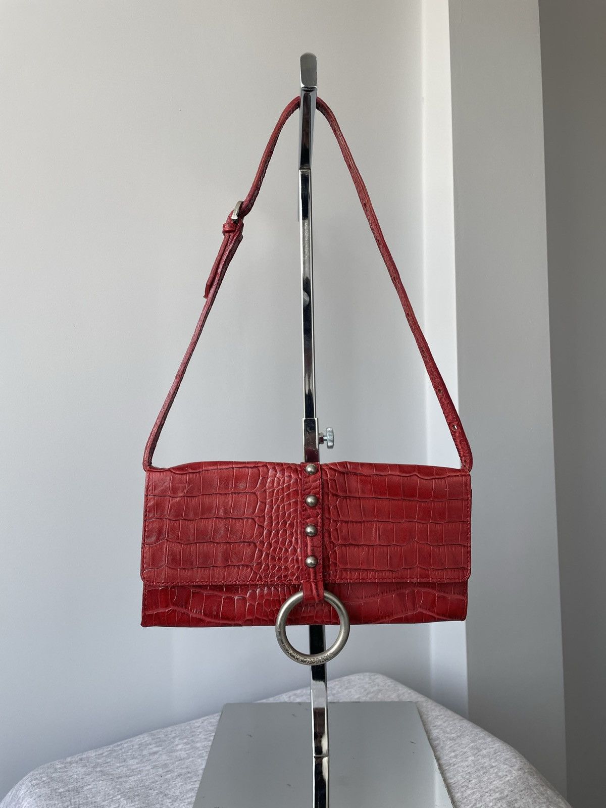 Dolce & Gabbana Dolce&Gabbana Vintage Y2k Red Leather Hand Bag Luxury Size ONE SIZE - 1 Thumbnail