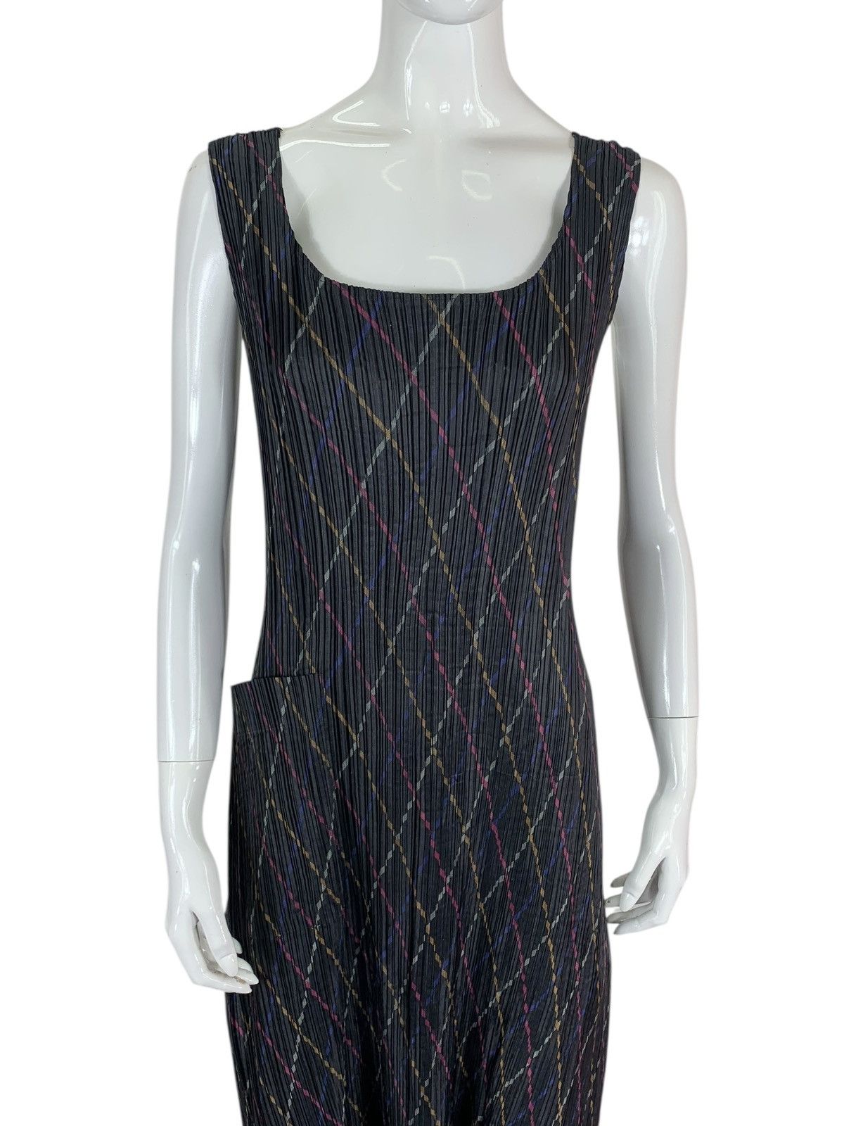 Pleats Please Issey Miyake Vintage Issey Miyake IM Product Pleated Teal Apron Dress Size ONE SIZE - 3 Thumbnail