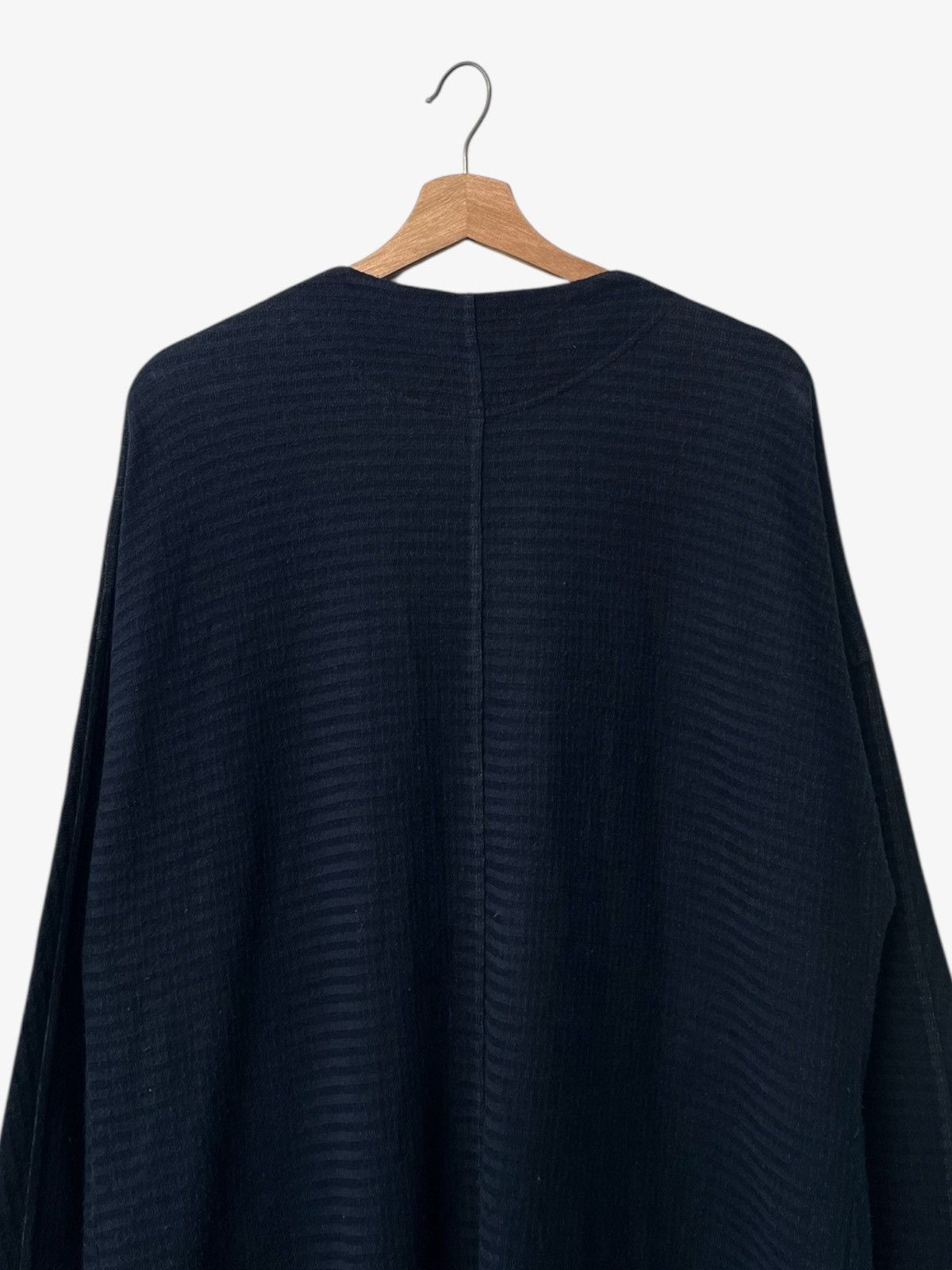 Issey Miyake Plantation Blue Cotton Long Cardigan Textured Finish Size M / US 6-8 / IT 42-44 - 9 Thumbnail