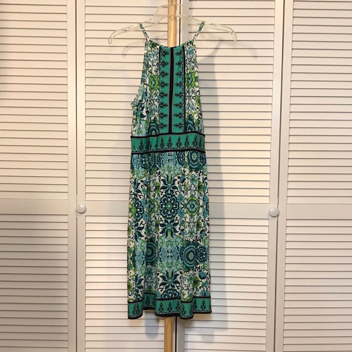 Other London Times Paisley Keyhole Halter Midi Stretch Dress 8 Size M / US 6-8 / IT 42-44 - 2 Thumbnail