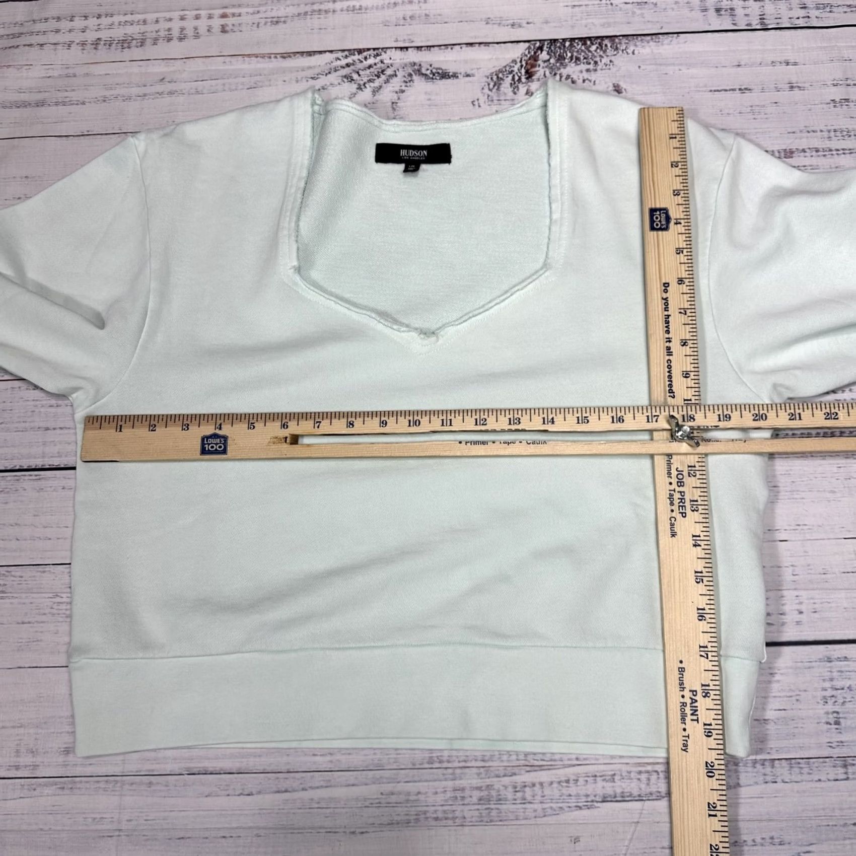 Hudson Hudson Los Angeles Light Blue Cropped Sweater Pullover Cotton Women's L Size Sweater, Light Blue, Cropped, Pullover, Cotton, Women, L Size L / US 10 / IT 46 - 2 Thumbnail