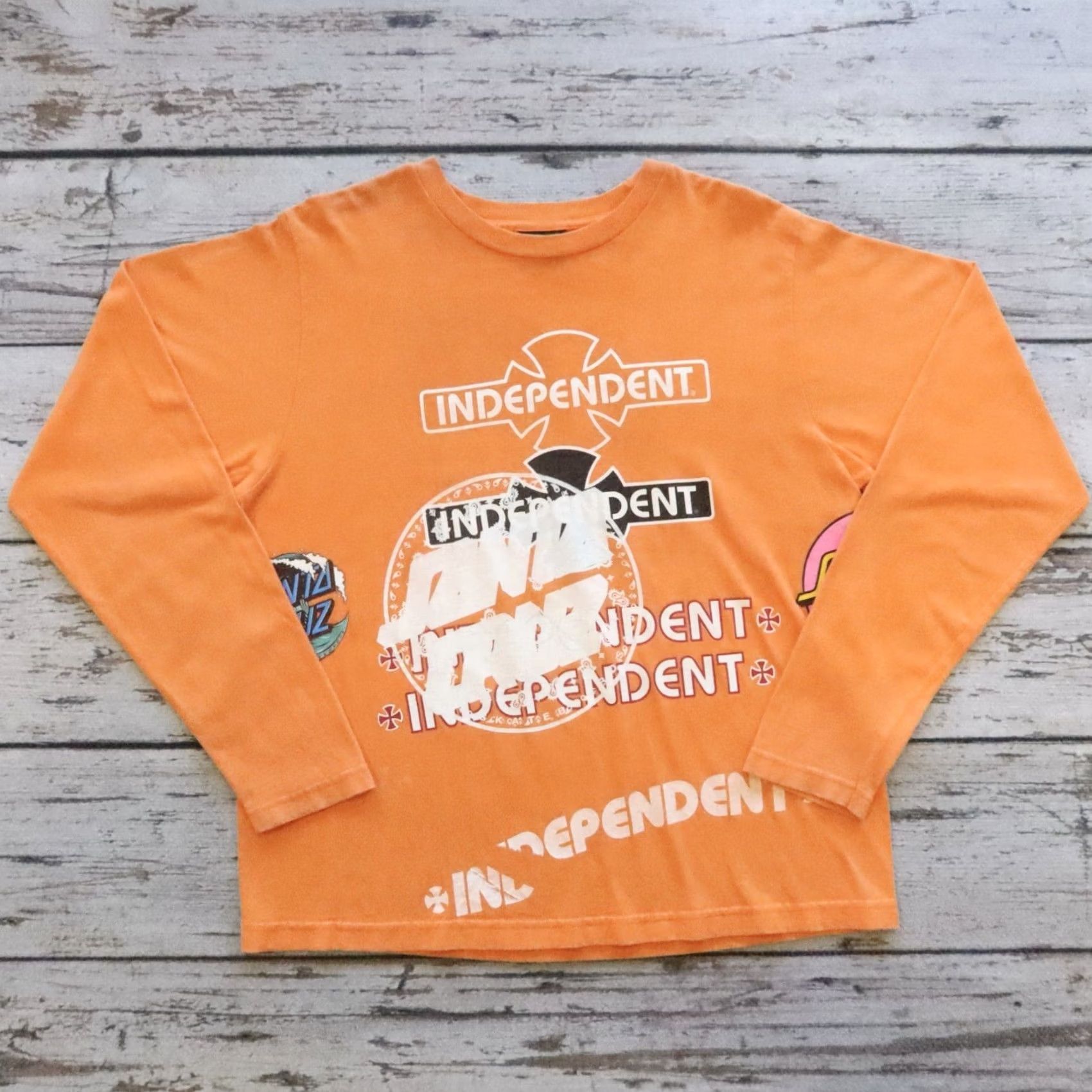 Vintage VINTAGE Santa Cruz NHS Skate Test Print Independent Trucks Tshirt Skateboard Shirt Men XL Orange Size US XL / EU 56 / 4 - 2 Thumbnail