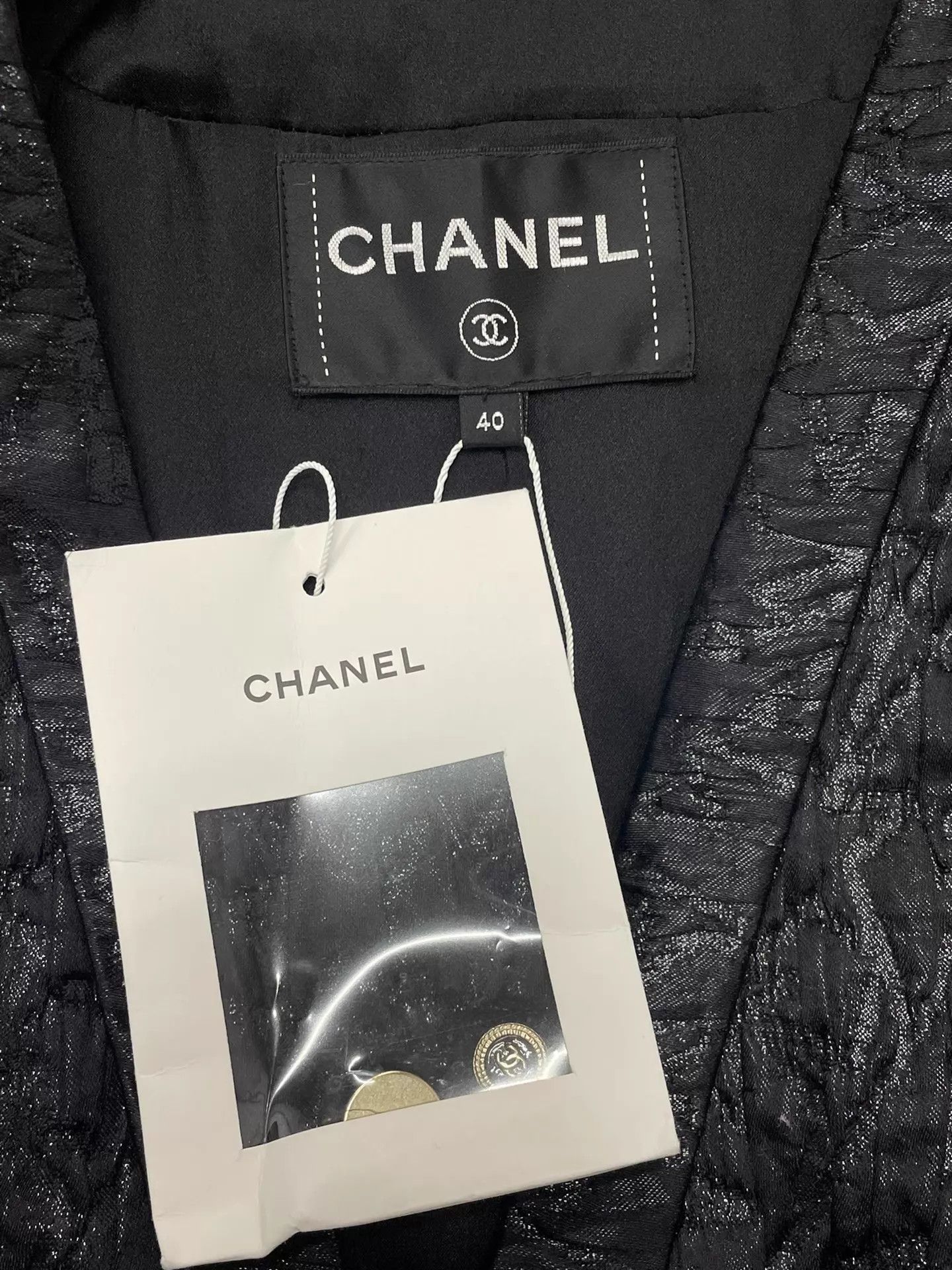Chanel Chanel Black V-Neck Women's Jacket 40 Size S / US 4 / IT 40 - 4 Thumbnail