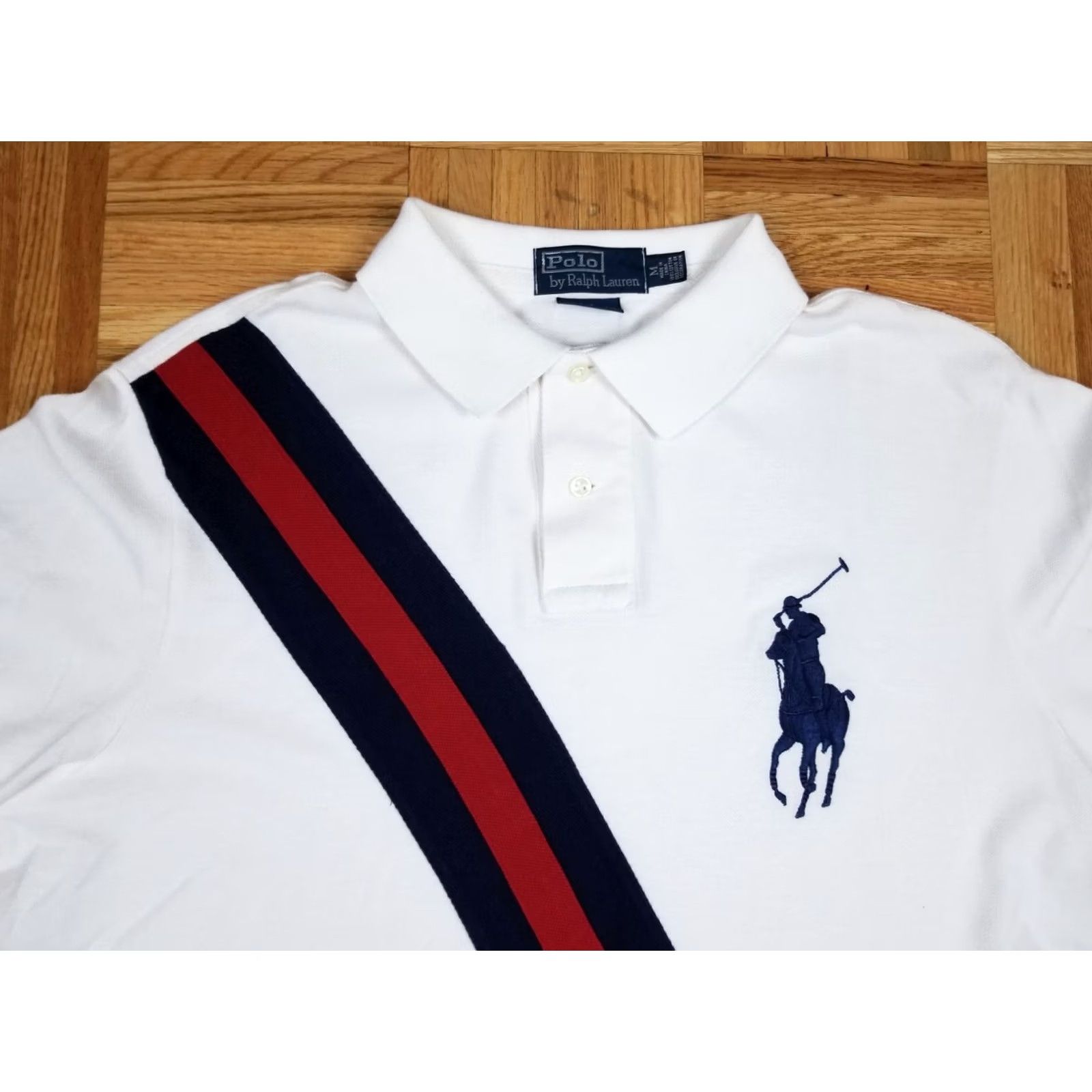 Ralph Lauren VINTAGE Ralph Lauren POLO SHIRT Short Sleeve SZ MEDIUM White Cotton Button Polo ShirtMens Regular Size M Short Sleeve Polo Shirt Mens Size US M / EU 48-50 / 2 - 2 Thumbnail