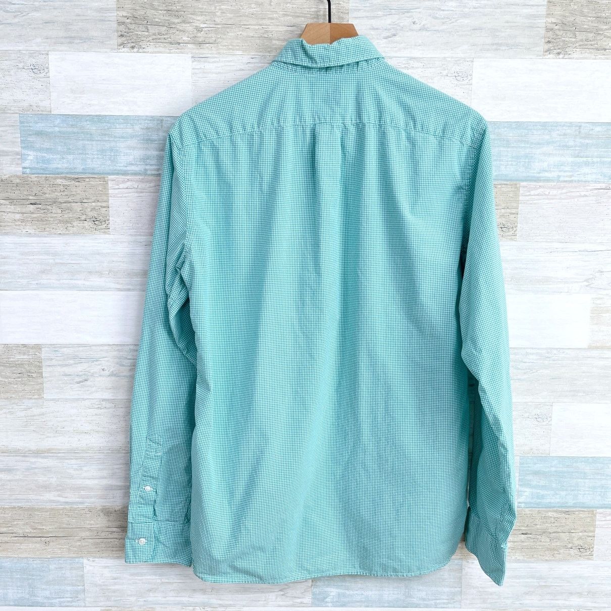 J.Crew J Crew Cotton Poplin Shirt Green Micro Gingham Slim Mens M Size US M / EU 48-50 / 2 - 3 Thumbnail