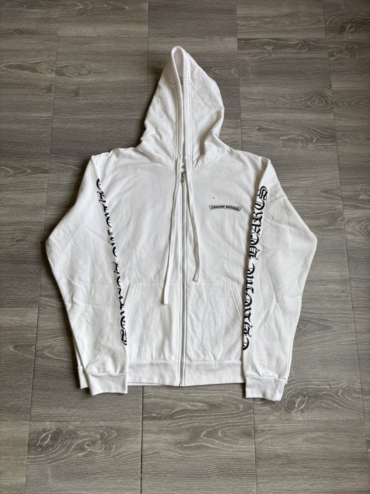 Chrome Hearts Chrome Hearts White Scroll Zipup Hoodie Size US L / EU 52-54 / 3 - 1 Thumbnail