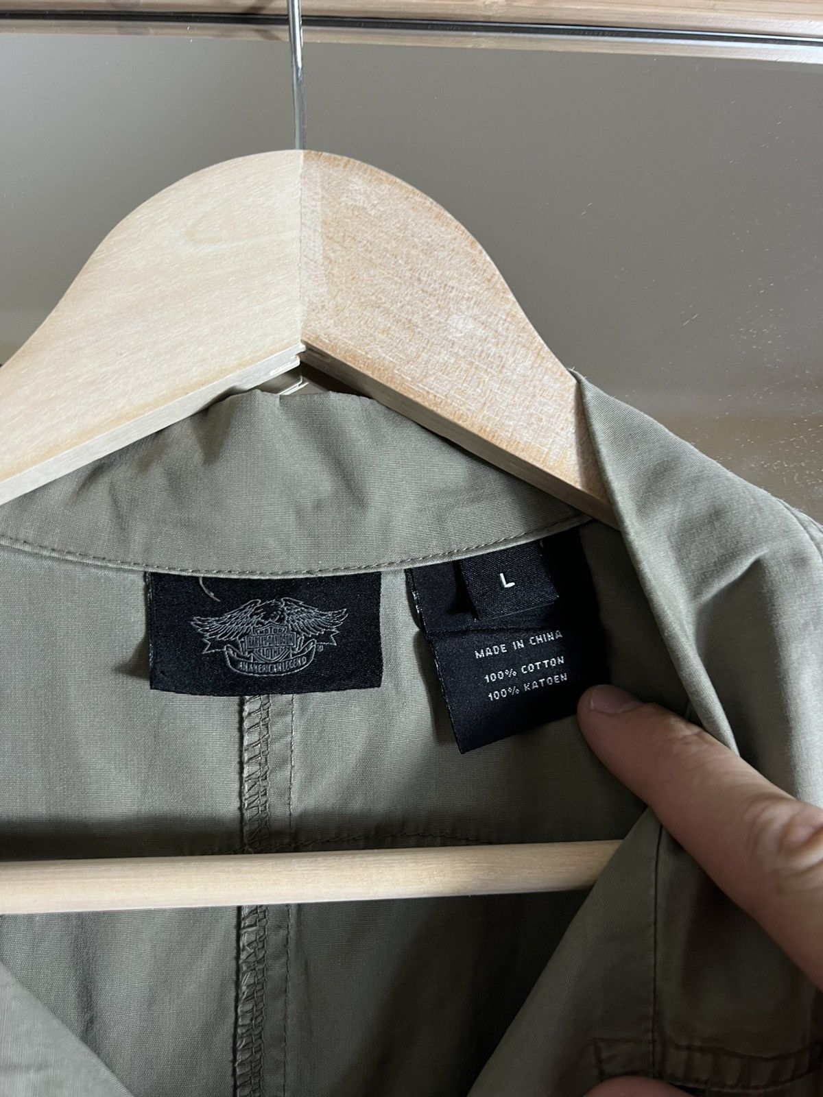 Harley Davidson Harley Davidson Mens Button Down Shirt Large Khaki Patch Size US L / EU 52-54 / 3 - 11 Thumbnail