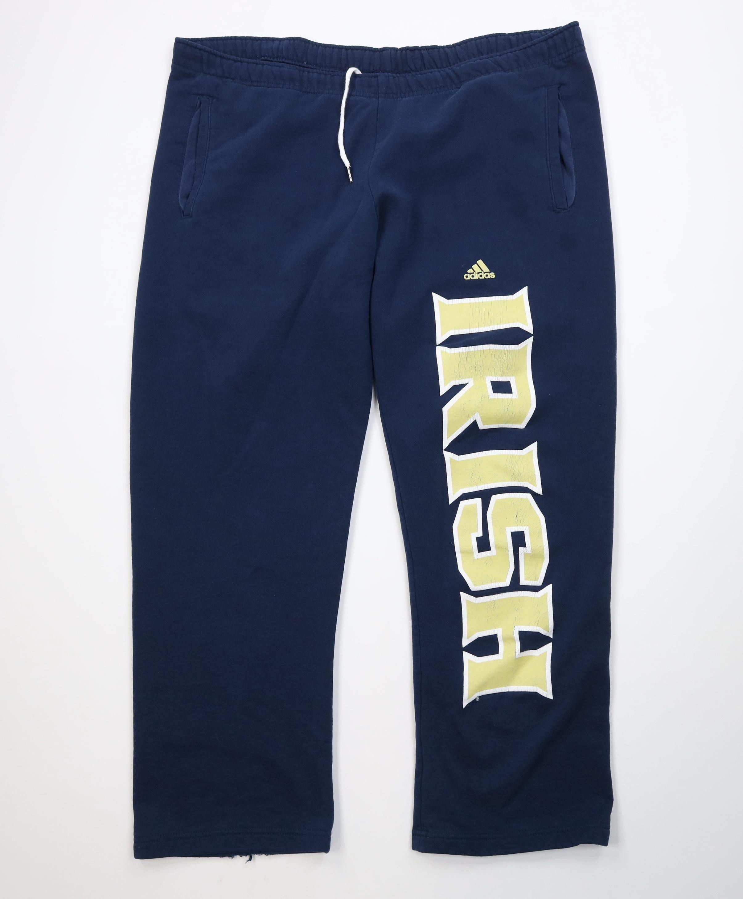 Adidas Vintage Y2K Adidas Notre Dame University Wide Leg Sweatpants Size US 40 / EU 56 - 1 Thumbnail