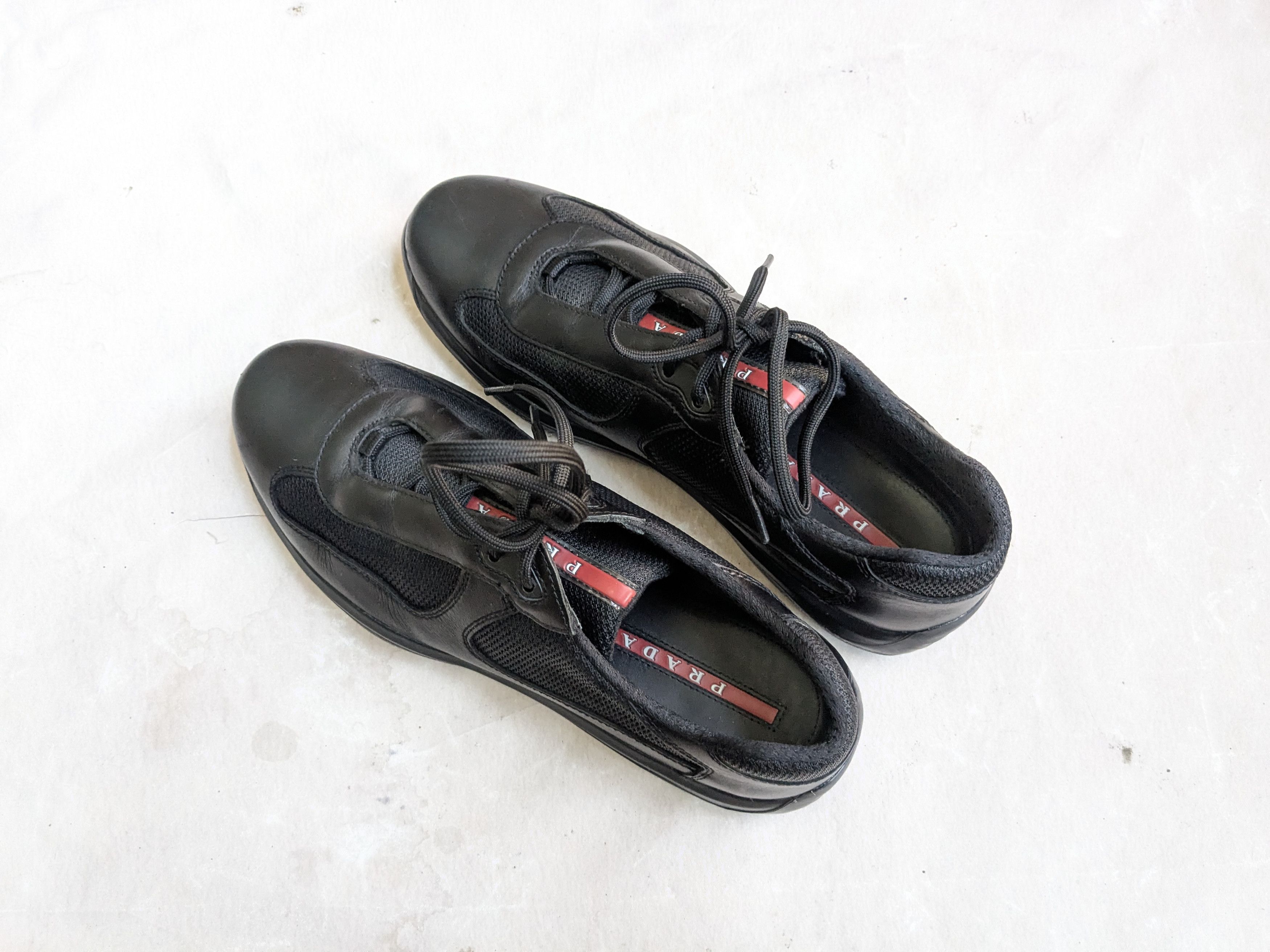 Prada Prada America's Cup Black Red 9 Leather Low Tops Size US 9 / EU 42 - 14 Thumbnail