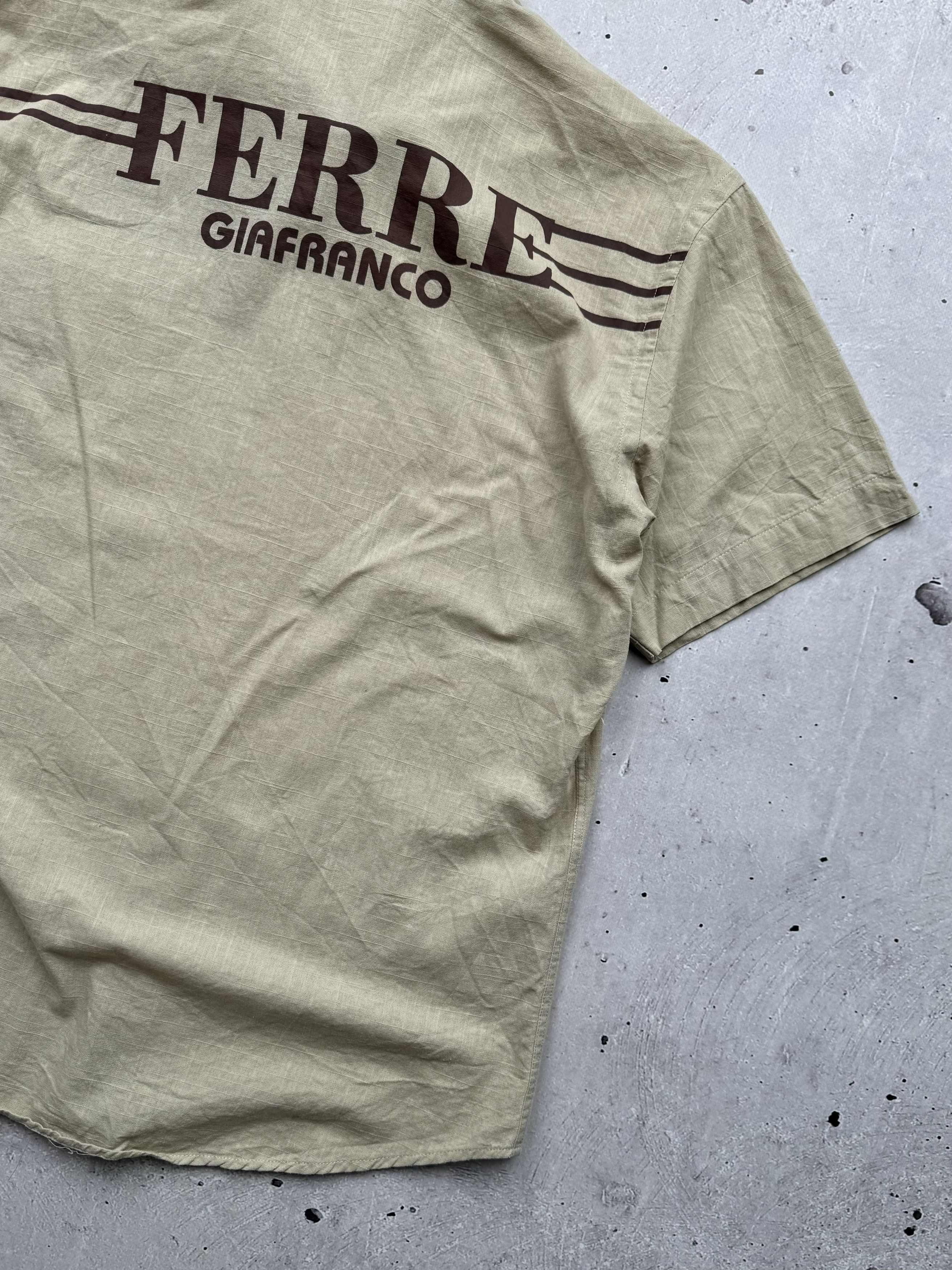 GF Ferre × Japanese Brand × Vintage GF Ferre Vintage Linen Shirt Size L / US 10 / IT 46 - 7 Thumbnail