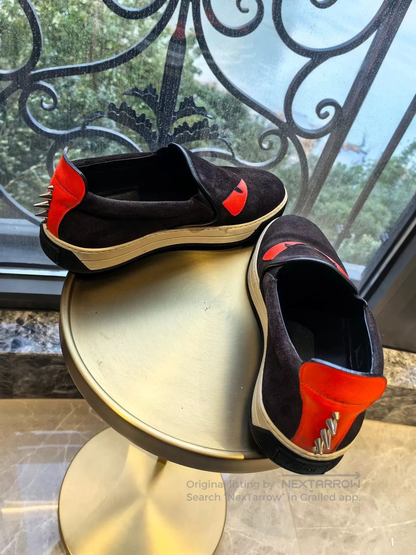 Fendi fendi black red slip-on casual shoes. Size US 9 / EU 42 - 5 Thumbnail