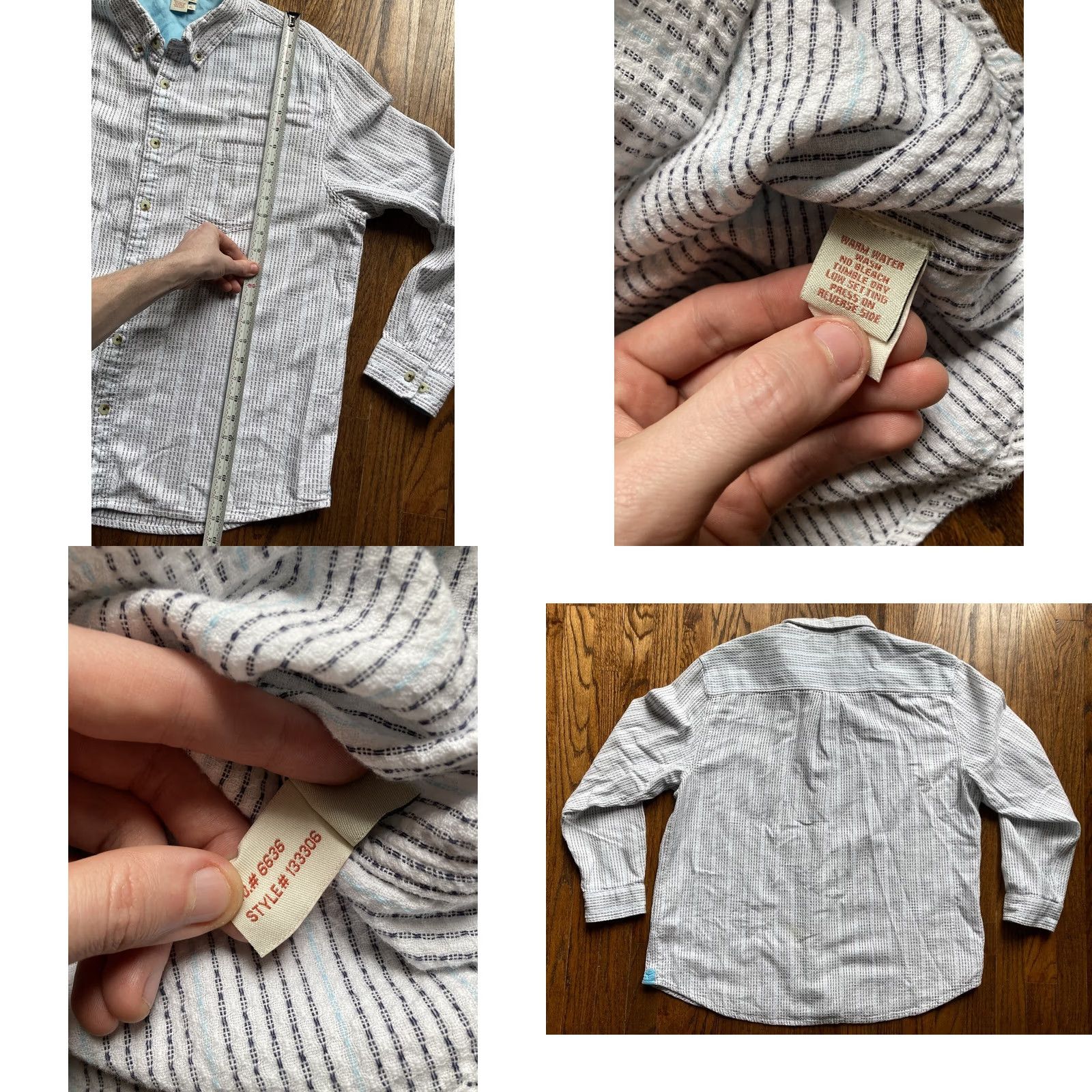 Carbon2Cobalt Carbon2Cobalt Button-Up Shirt Mens XL Long Sleeve Striped Blue White Cotton Pocketed Casual Shirt Size US XL / EU 56 / 4 - 8 Thumbnail